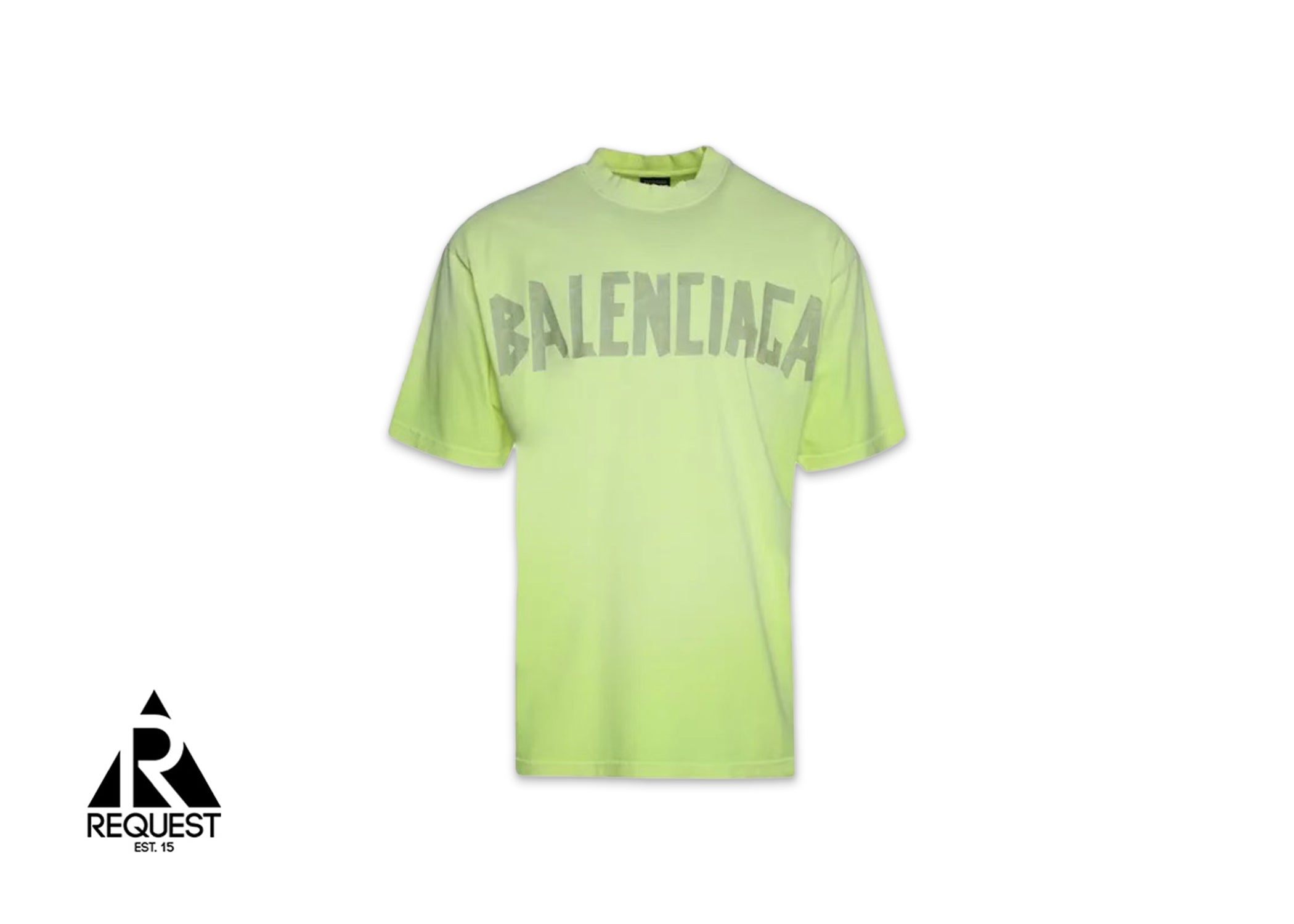 Balenciaga Masking Tape Logo Tee "Fluo Yellow"