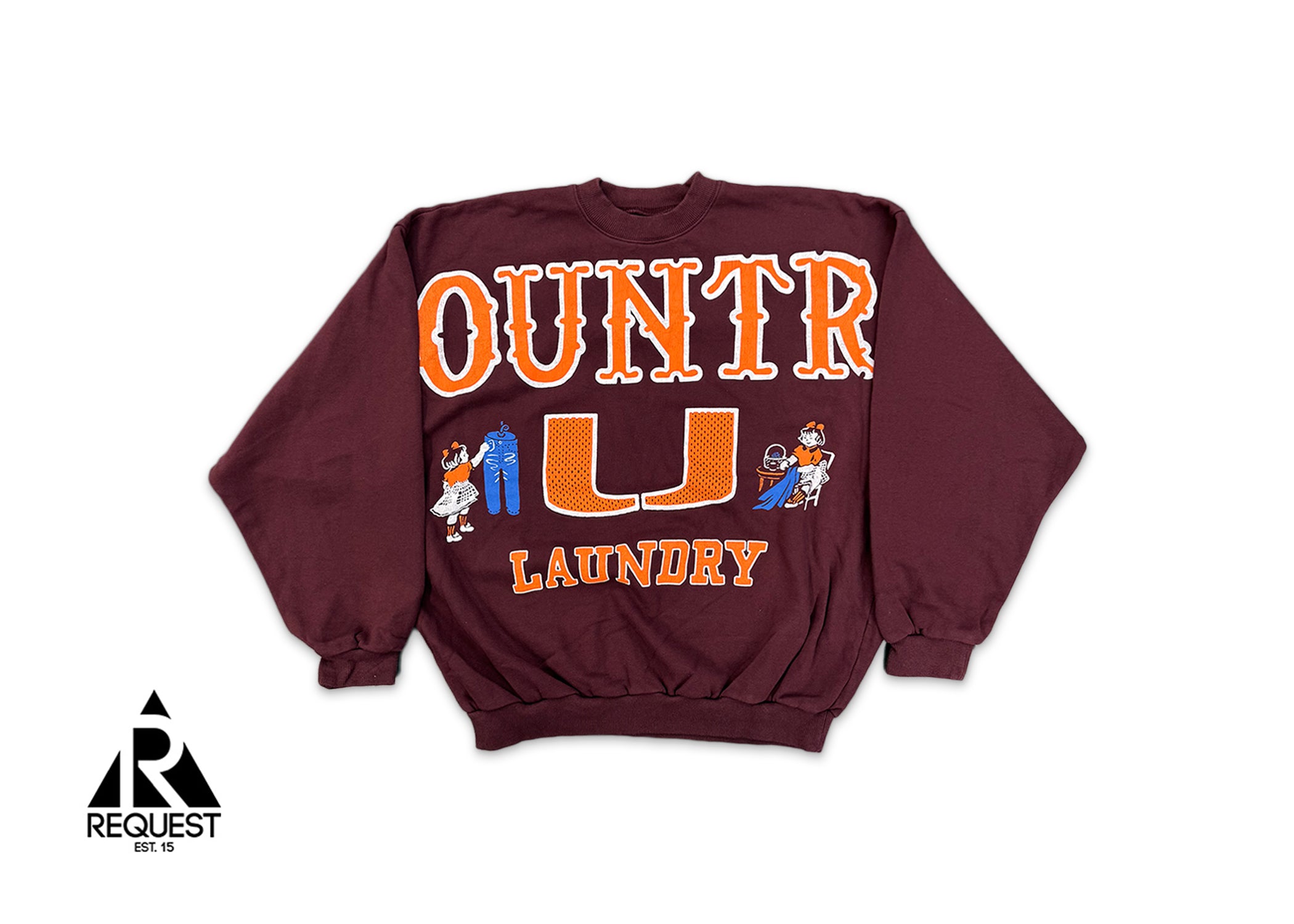 Kapital, Kountry BIG Crewneck Sweatshirt  "Burgundy"