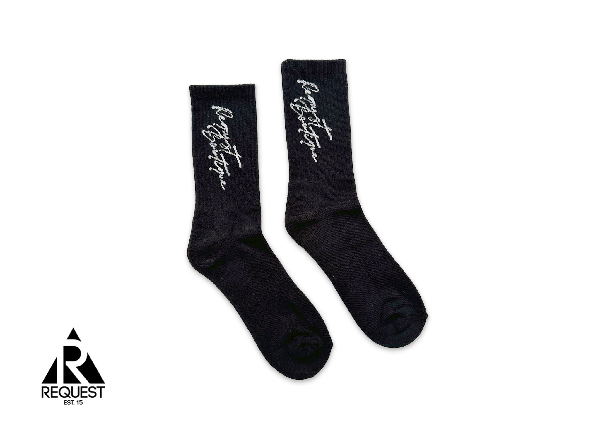 Request Vertical Script Socks "Black"