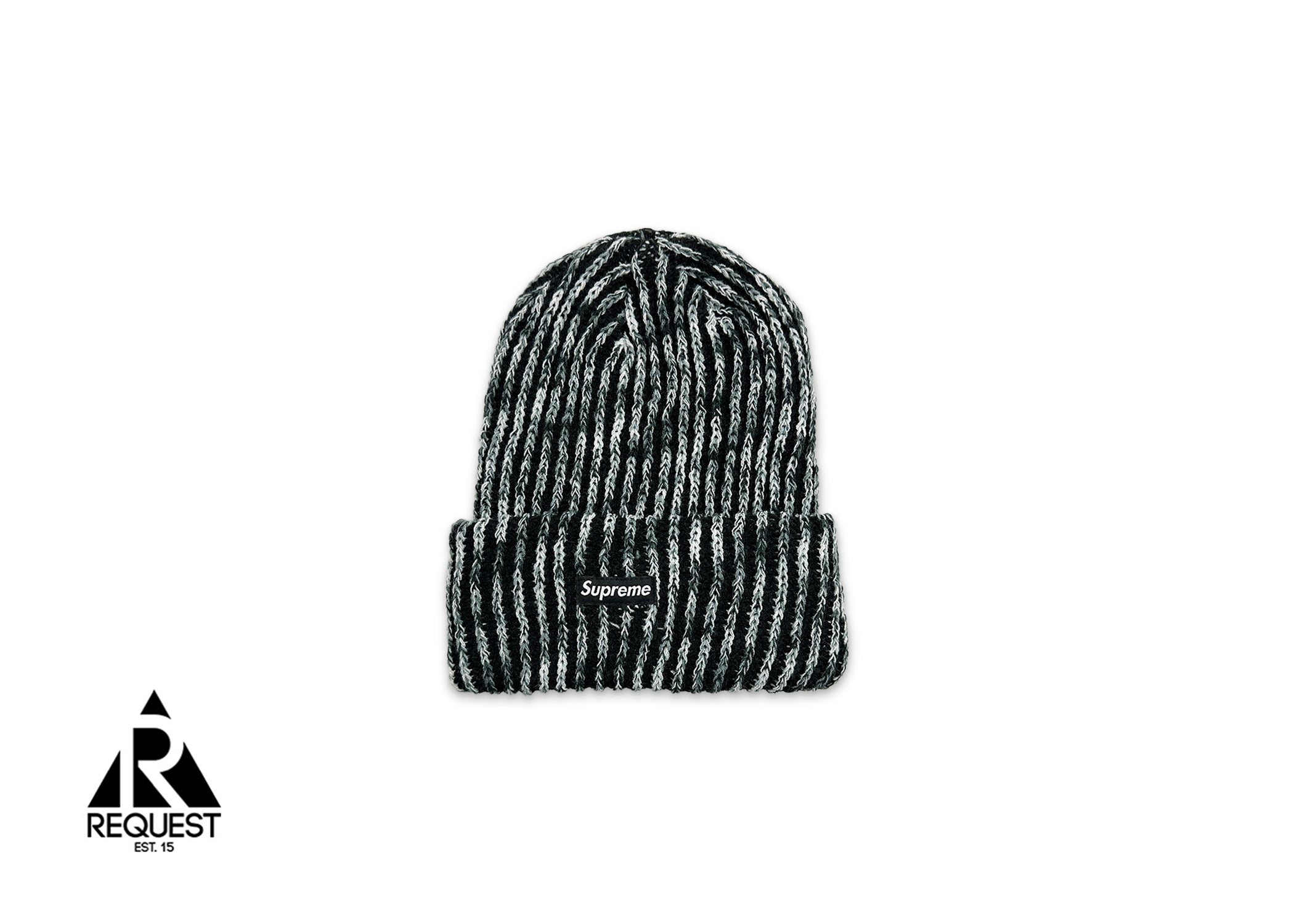 Supreme, Rainbow Space Dye Loose Gauge Beanie "Black"