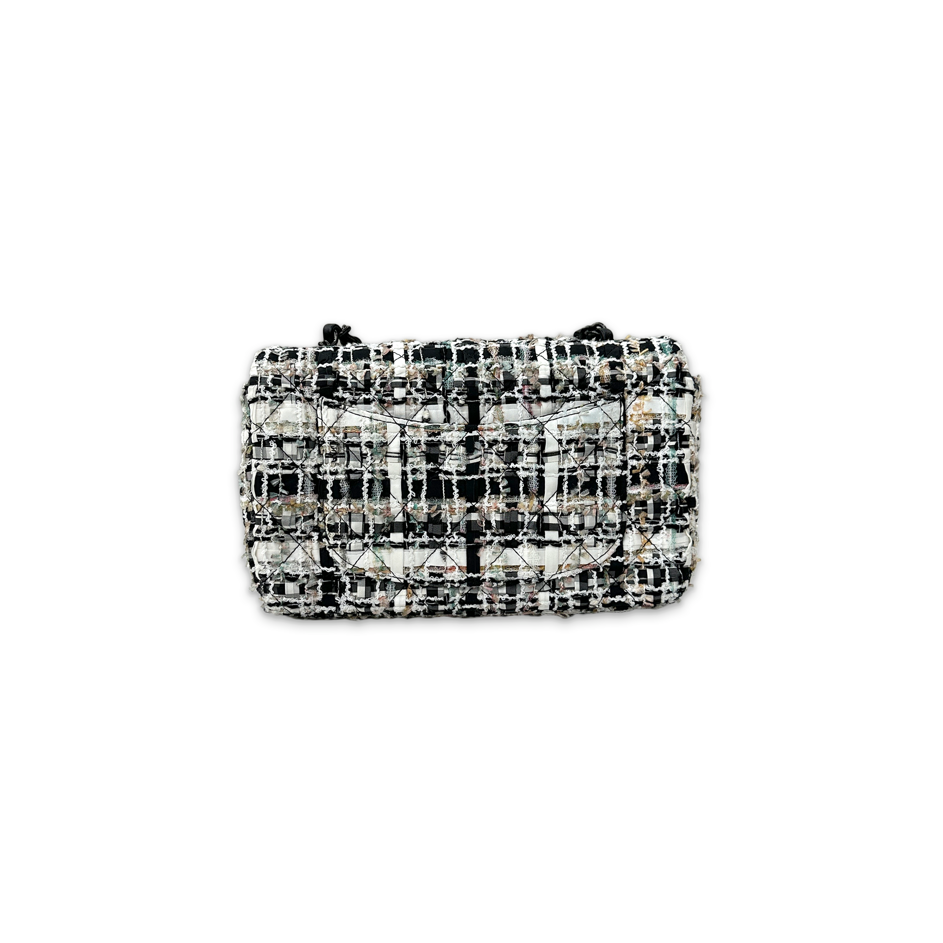 Chanel, Classic Mini Flap Tweed Purse "Black/White"