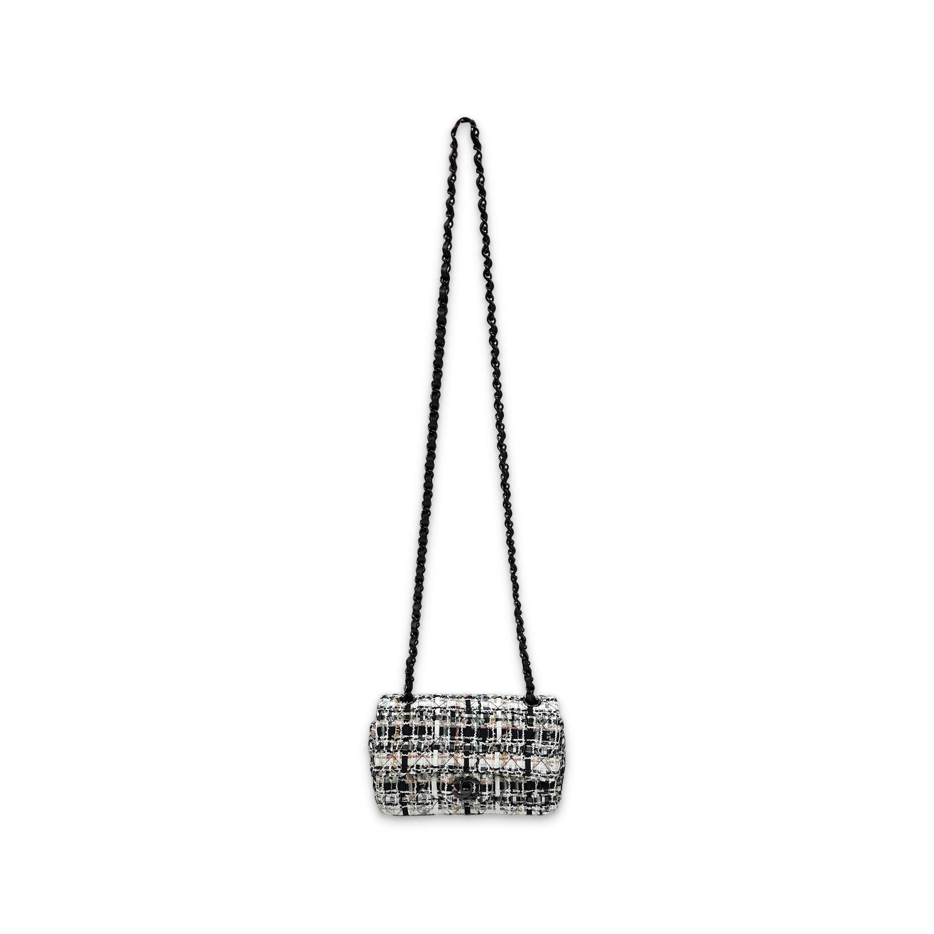 Chanel, Classic Mini Flap Tweed Purse "Black/White"