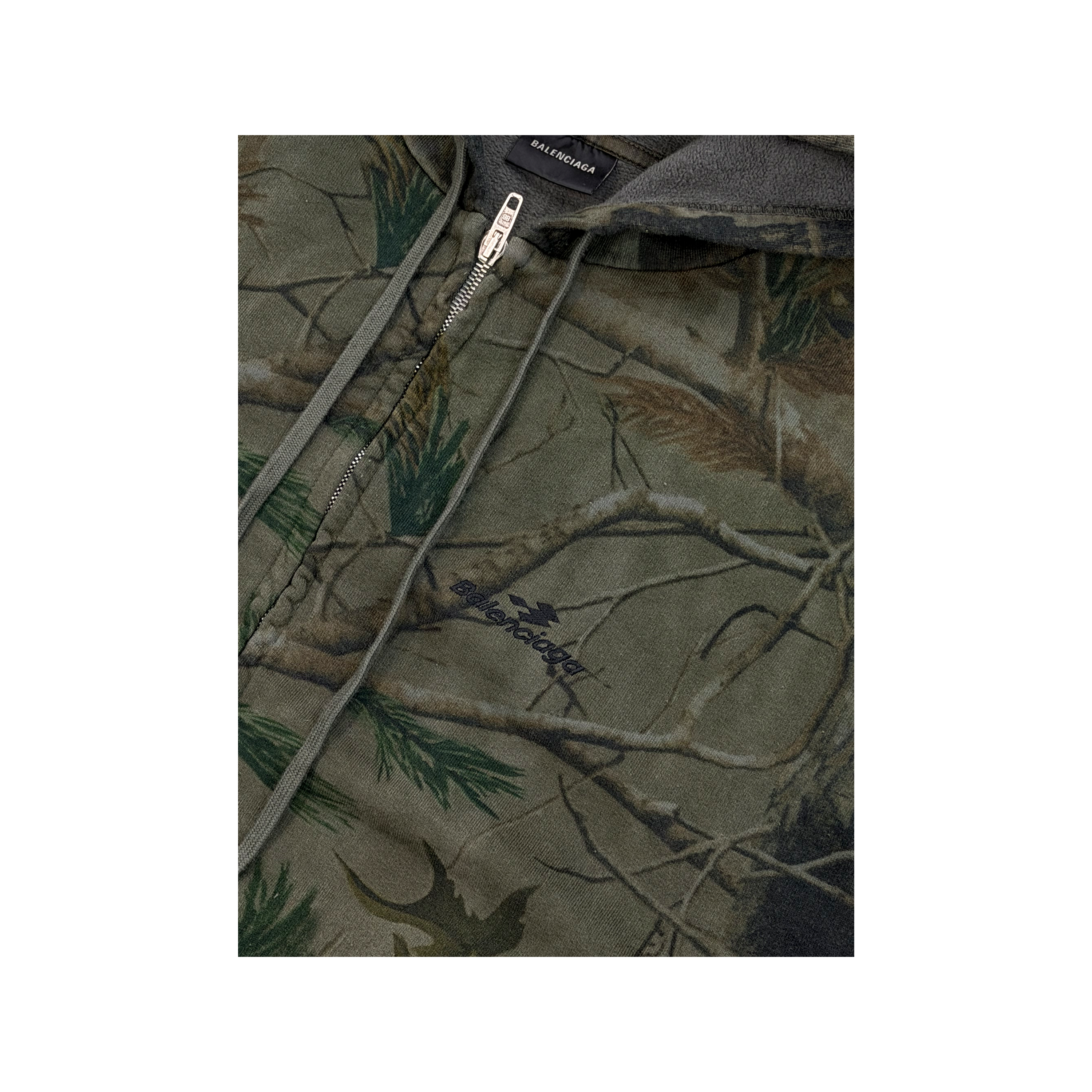 Diamond B Oversized Zip-Up Hoodie "Forest Camo"