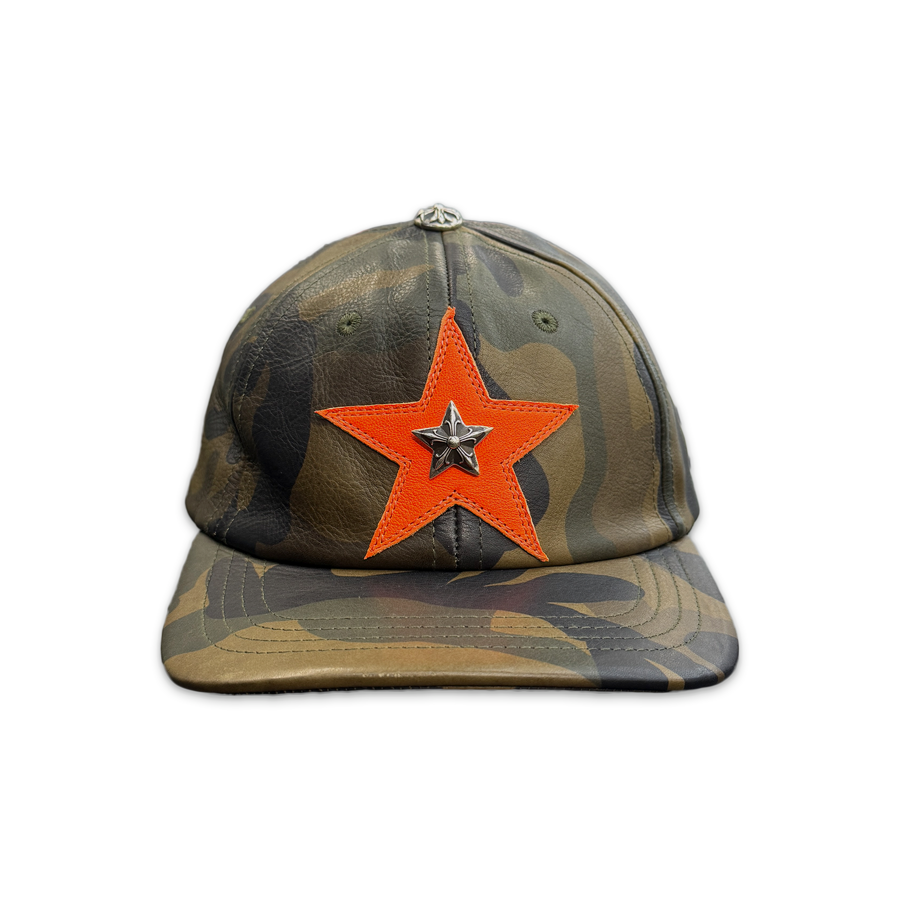 Chrome Hearts, Leather Star Patch Gunslinger Strap Hat "Camo"