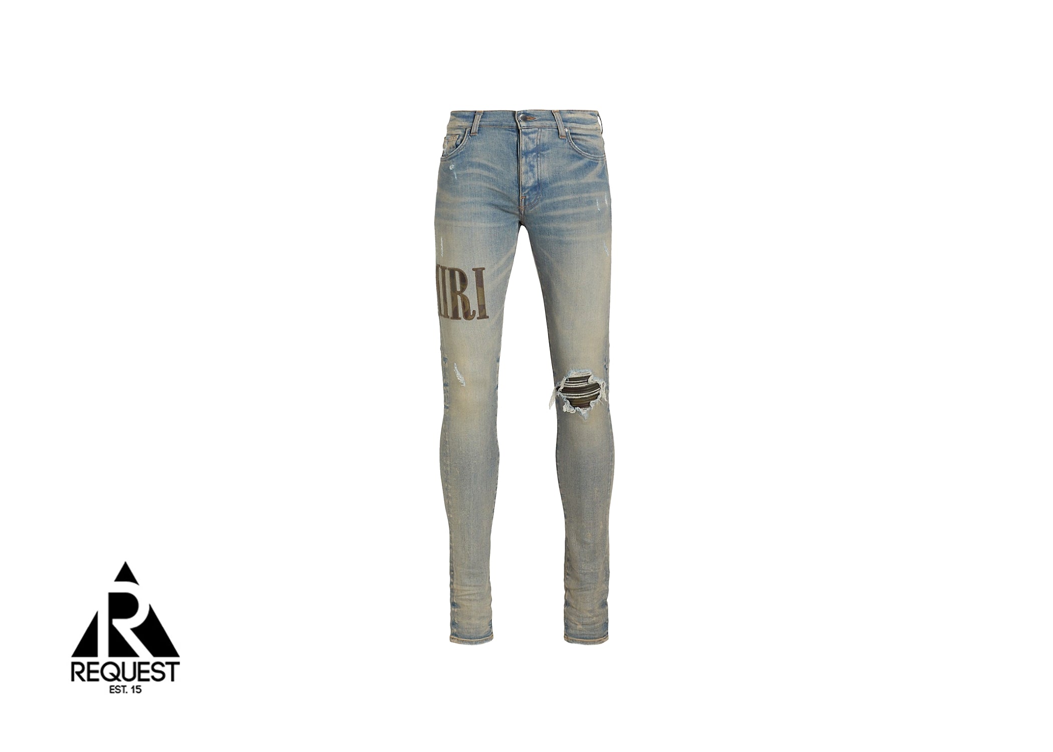 Amiri Denim "Camo Core Appliqué Logo"