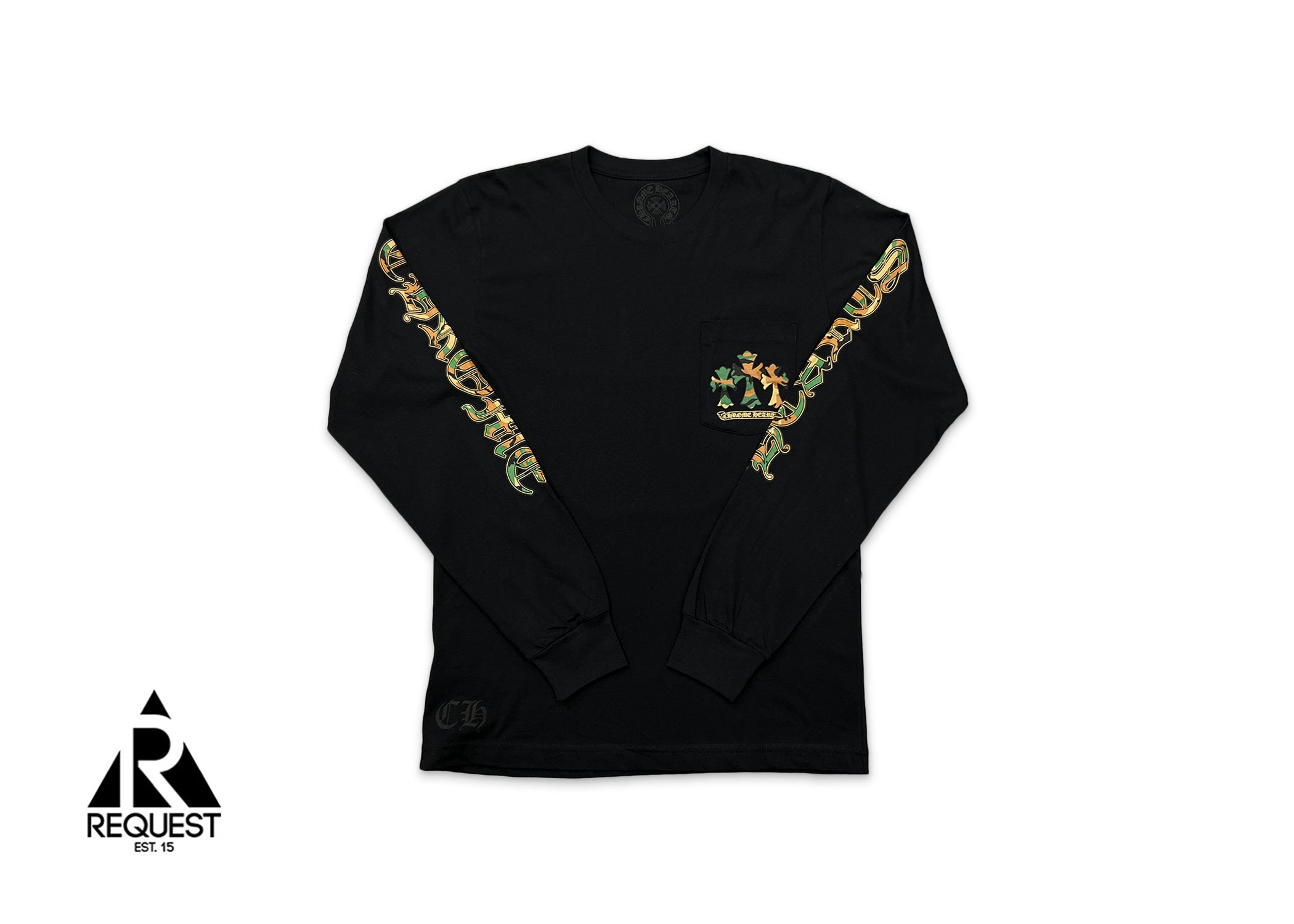 Chrome Hearts Camo Horseshoe Logo L/S Tee "Black"
