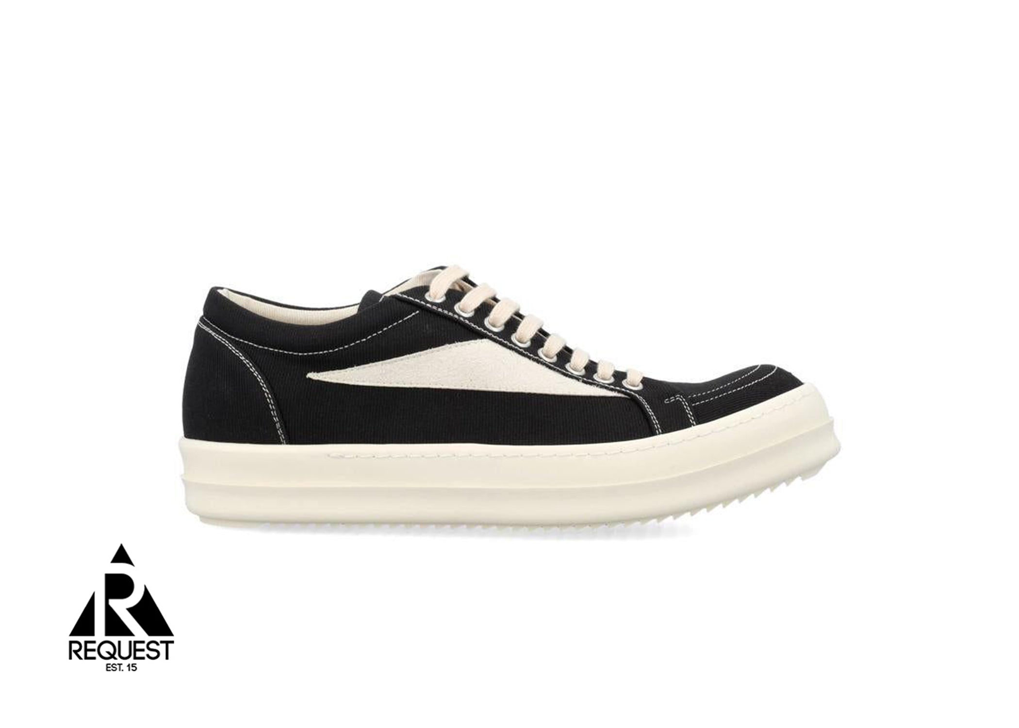 Rick Owens DRKSHDW, Canvas Vintage Sneaks "Black Milk" (W)