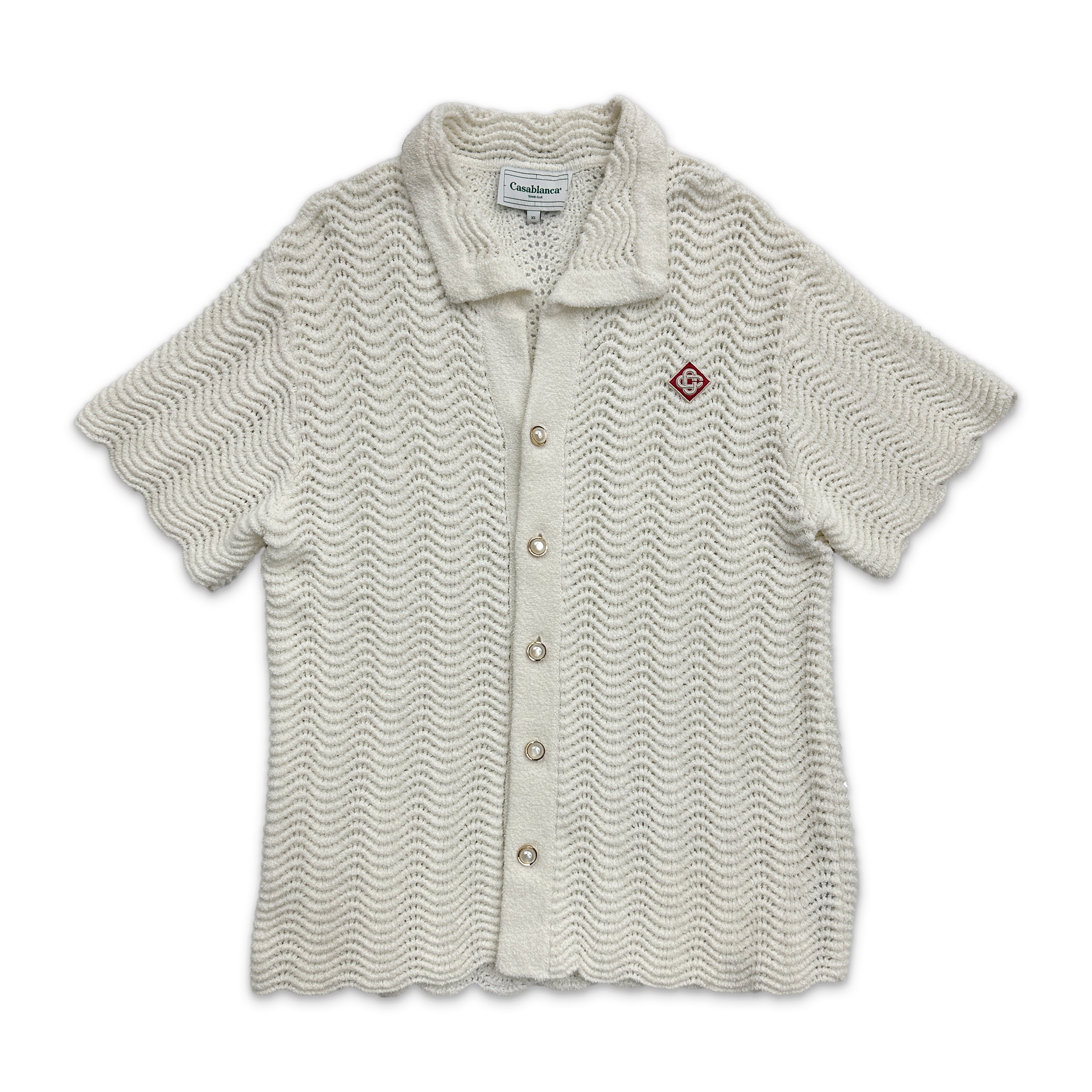 Casablanca, Knit Button Up Shirt "Cream"