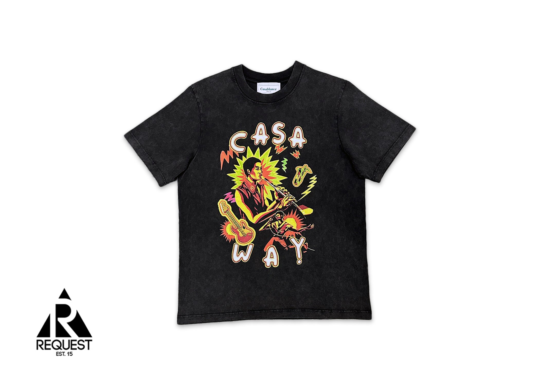 Casablanca, Music For The People Screen Printed Tee "Faded Black"