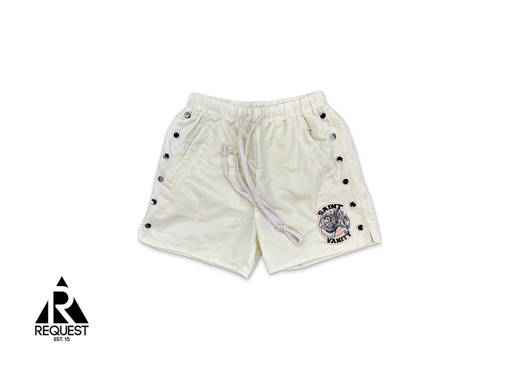 Saint Vanity Logo Nylon Shorts "Cream"