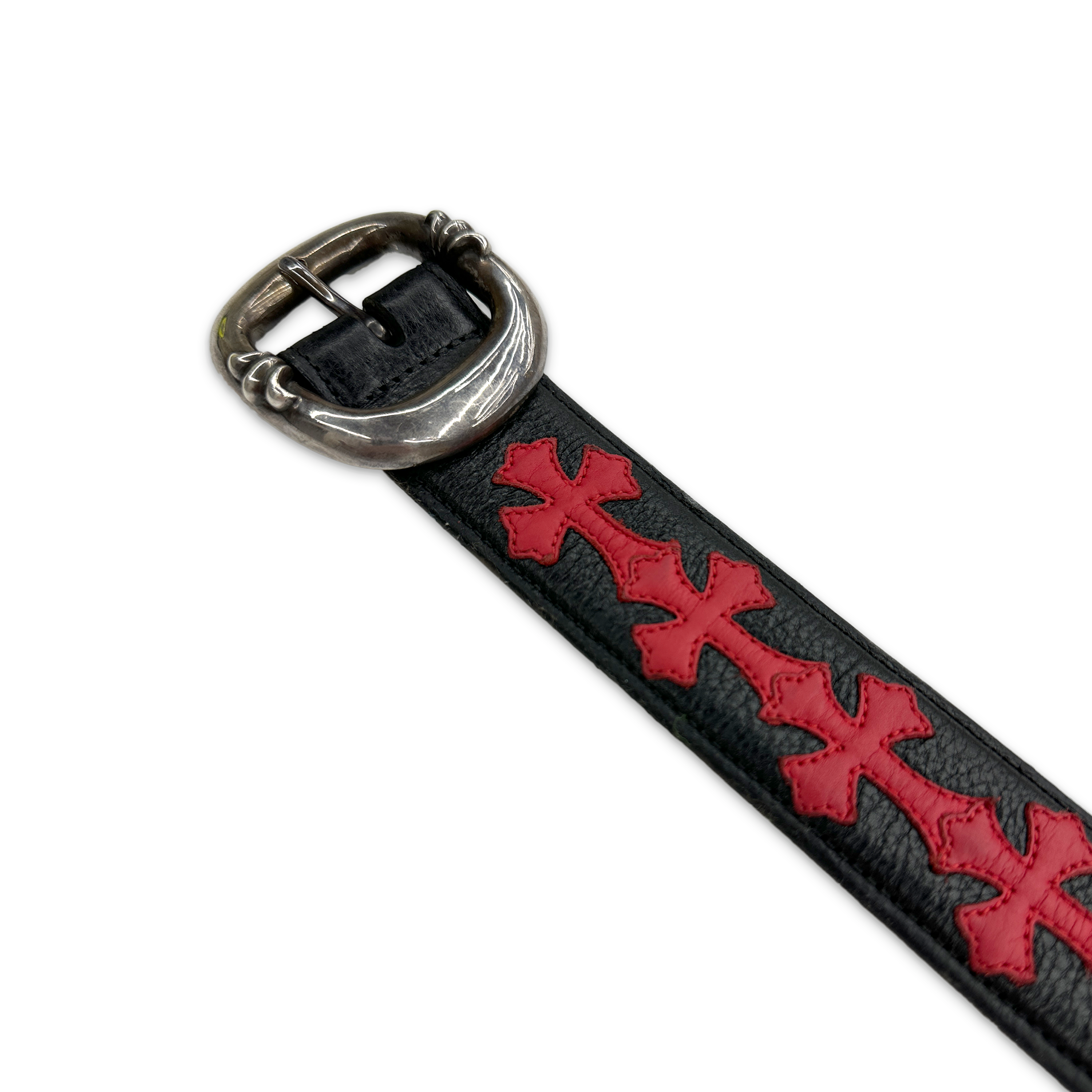 Chrome Hearts, Gunslinger Cross Patch Belt "Black Red"