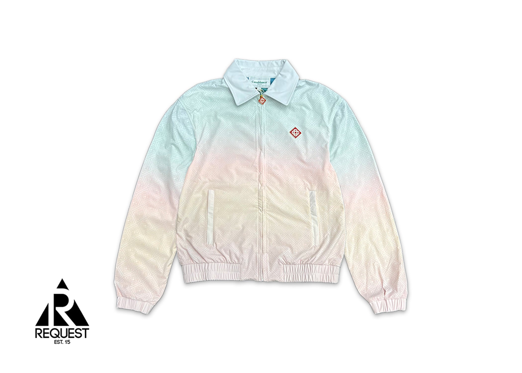 Perforated Taffeta Monogram Laser Cut Gradient Jacket