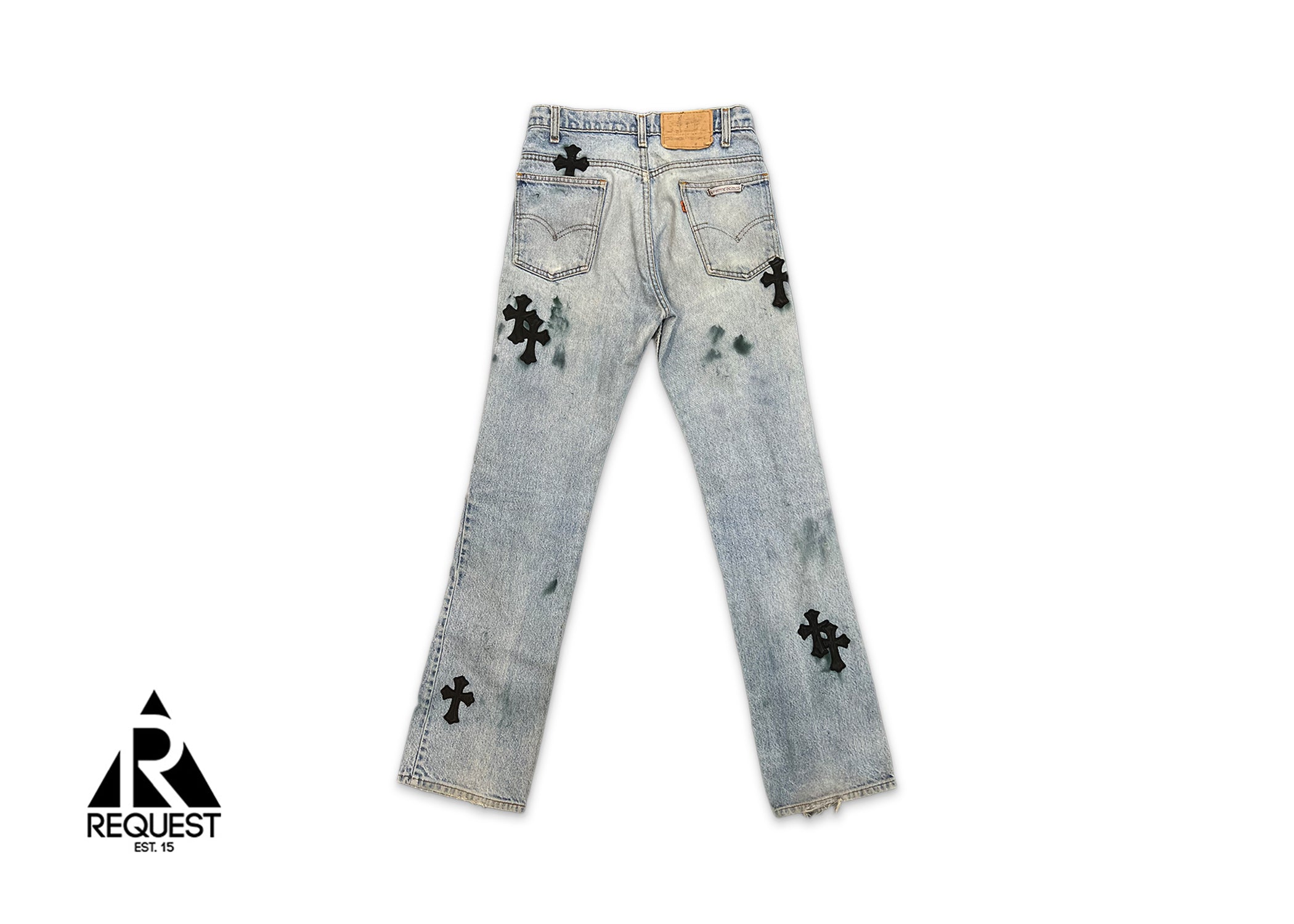 Chrome Hearts Light Wash Levi's Denim "Black Crosses"