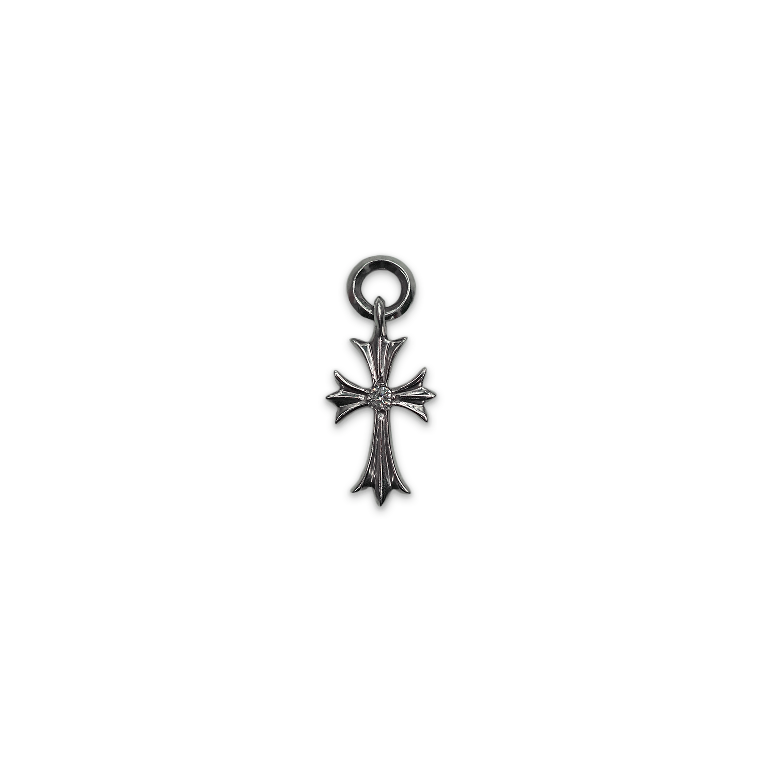 Diamond Tiny Cross Pendant 18K White Gold