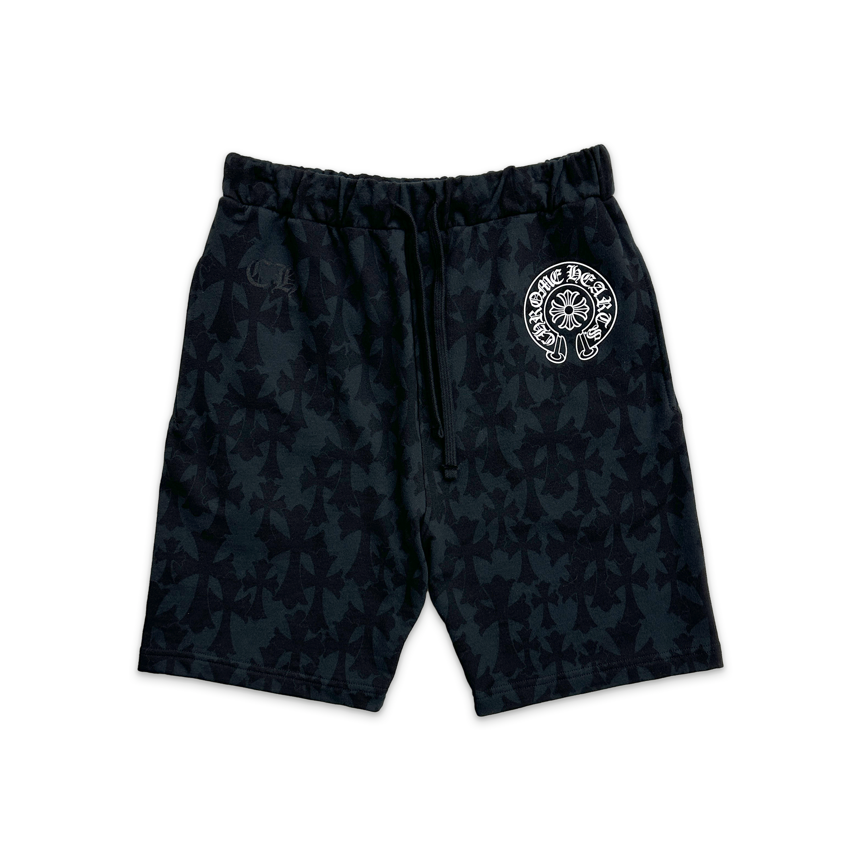 Chrome Hearts, Cemetery Cross Print Shorts "Black"