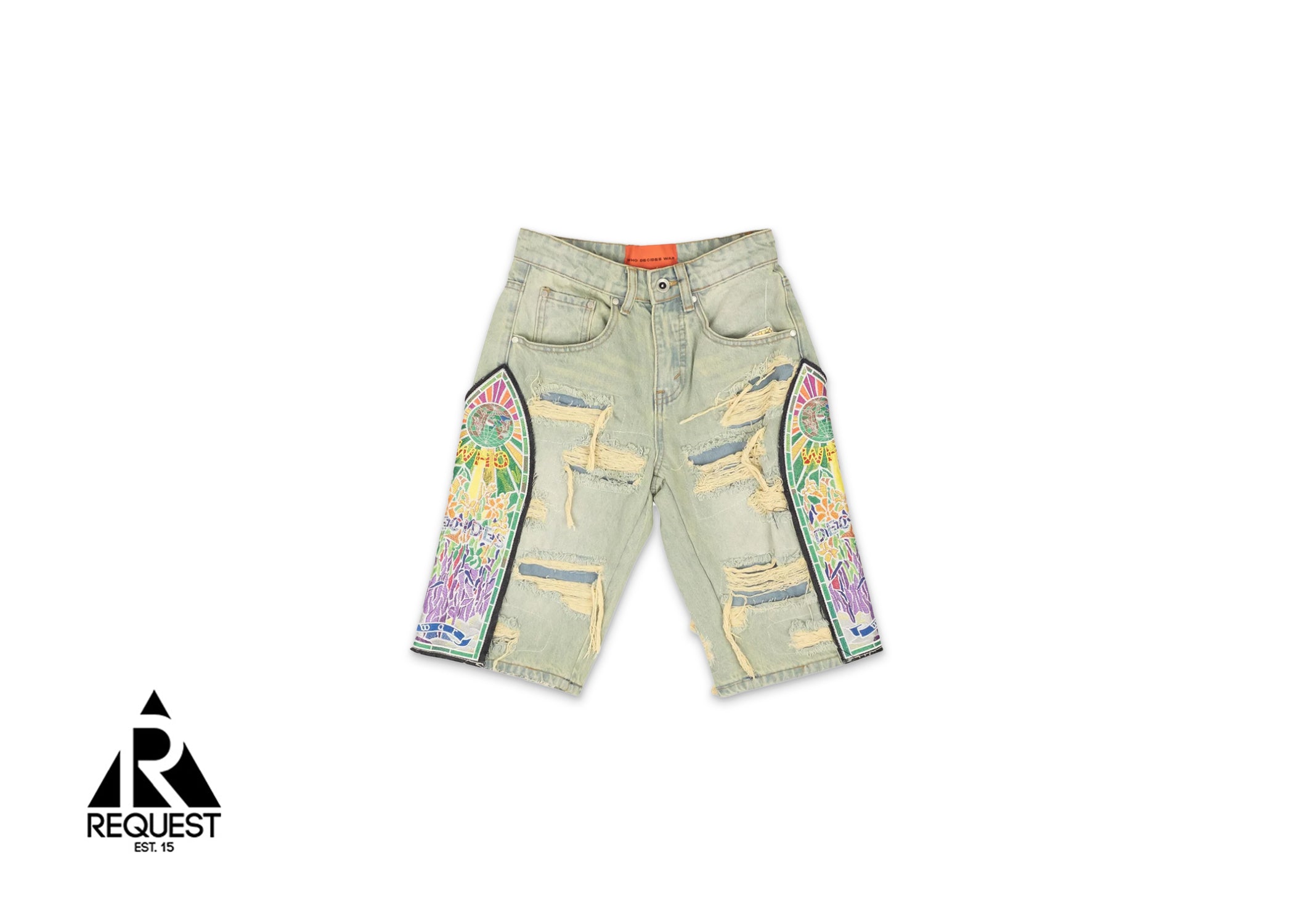 Who Decides War Cathedral Denim Shorts "Blue"