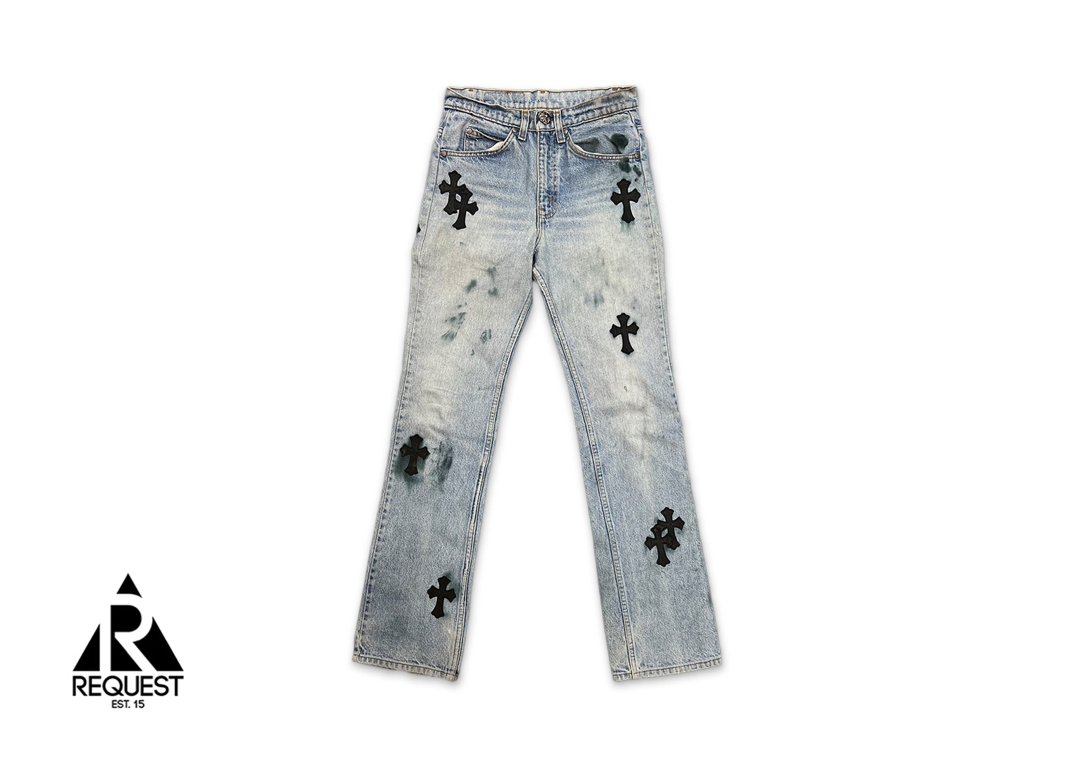 Chrome Hearts Light Wash Levi's Denim "Black Crosses"