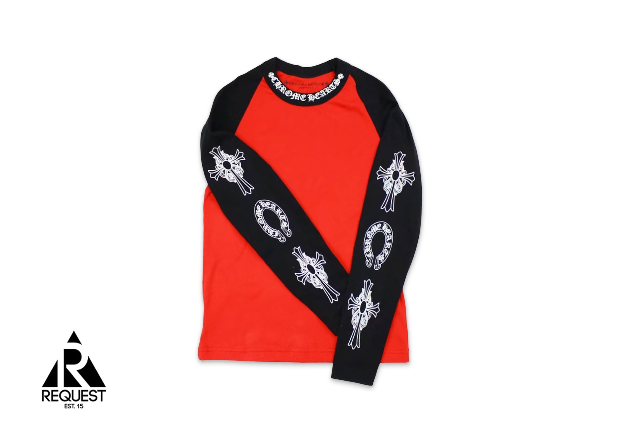 Chrome Hearts Neck Logo Baseball L/S Tee "Red/Black"