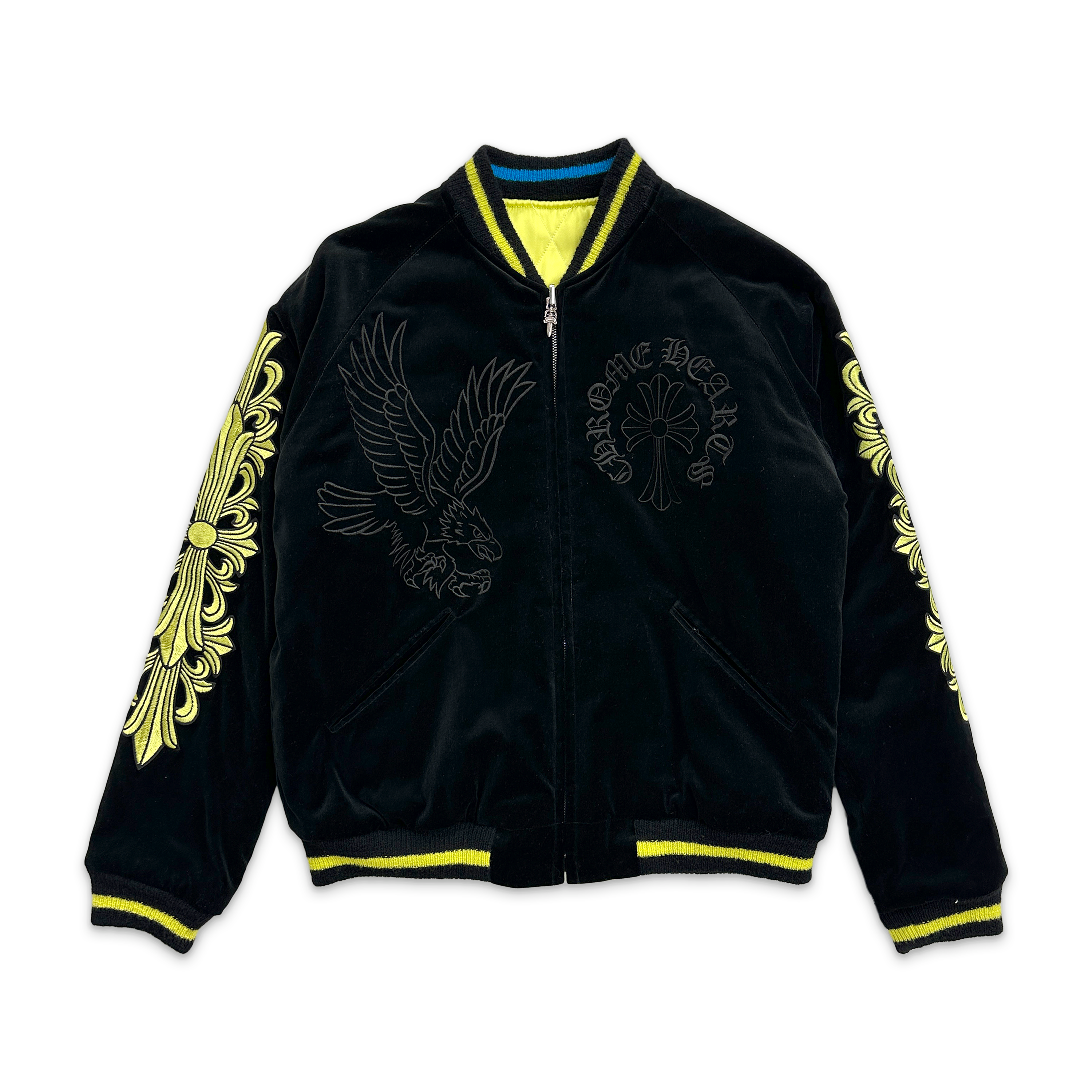 Chrome Hearts, Matty Boy Flaming Youth Reversible Souvenir Jacket "Black/Yellow"