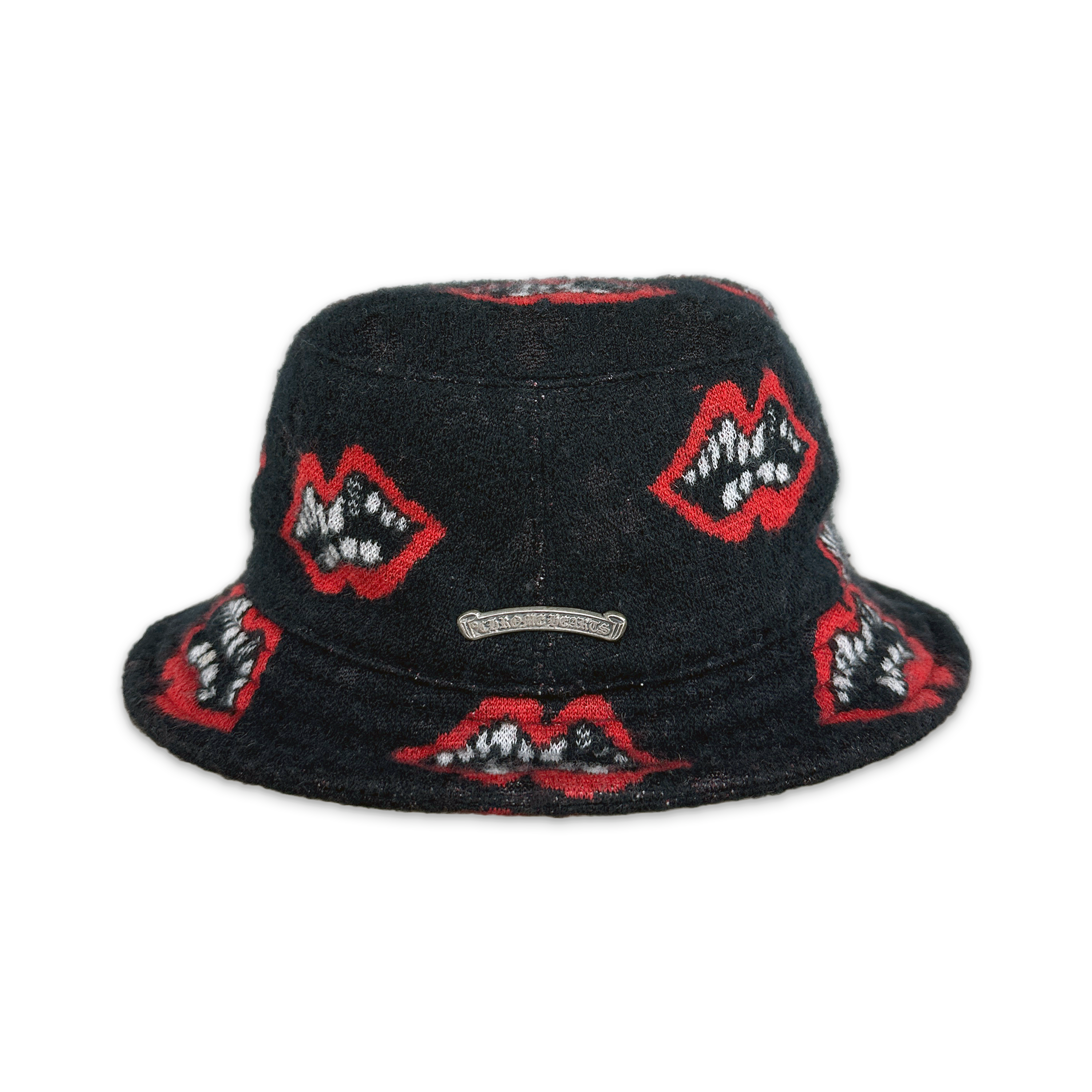 Chrome Hearts, Cashmere Matty Boy Chomper Bucket Hat "Black Red"