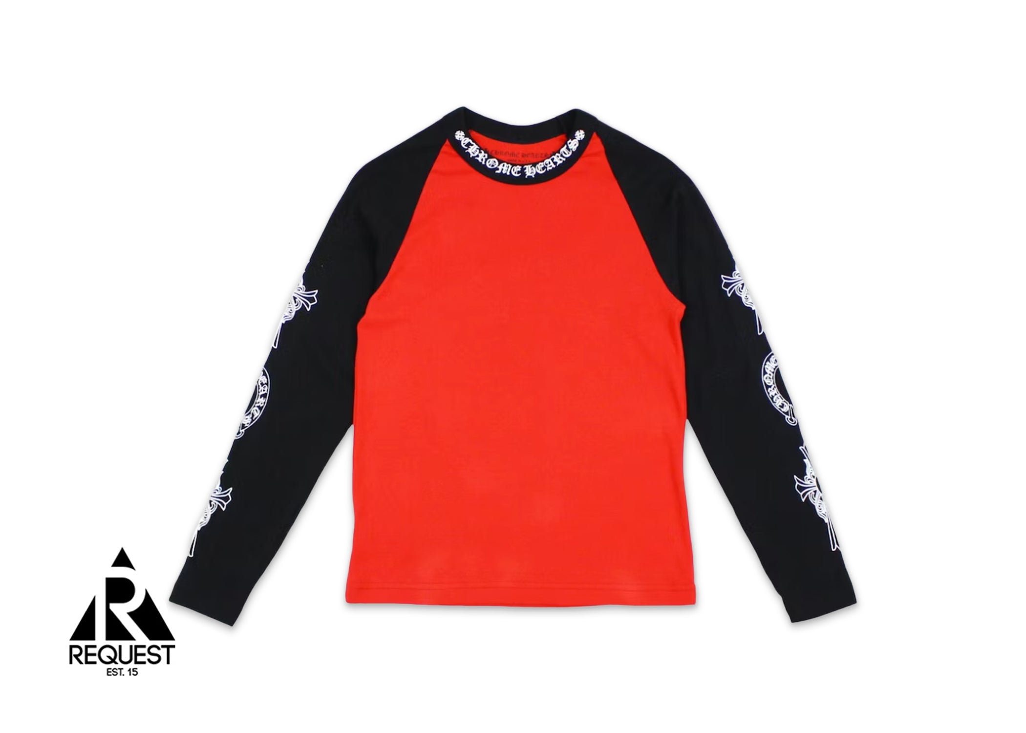 Chrome Hearts Neck Logo Baseball L/S Tee "Red/Black"