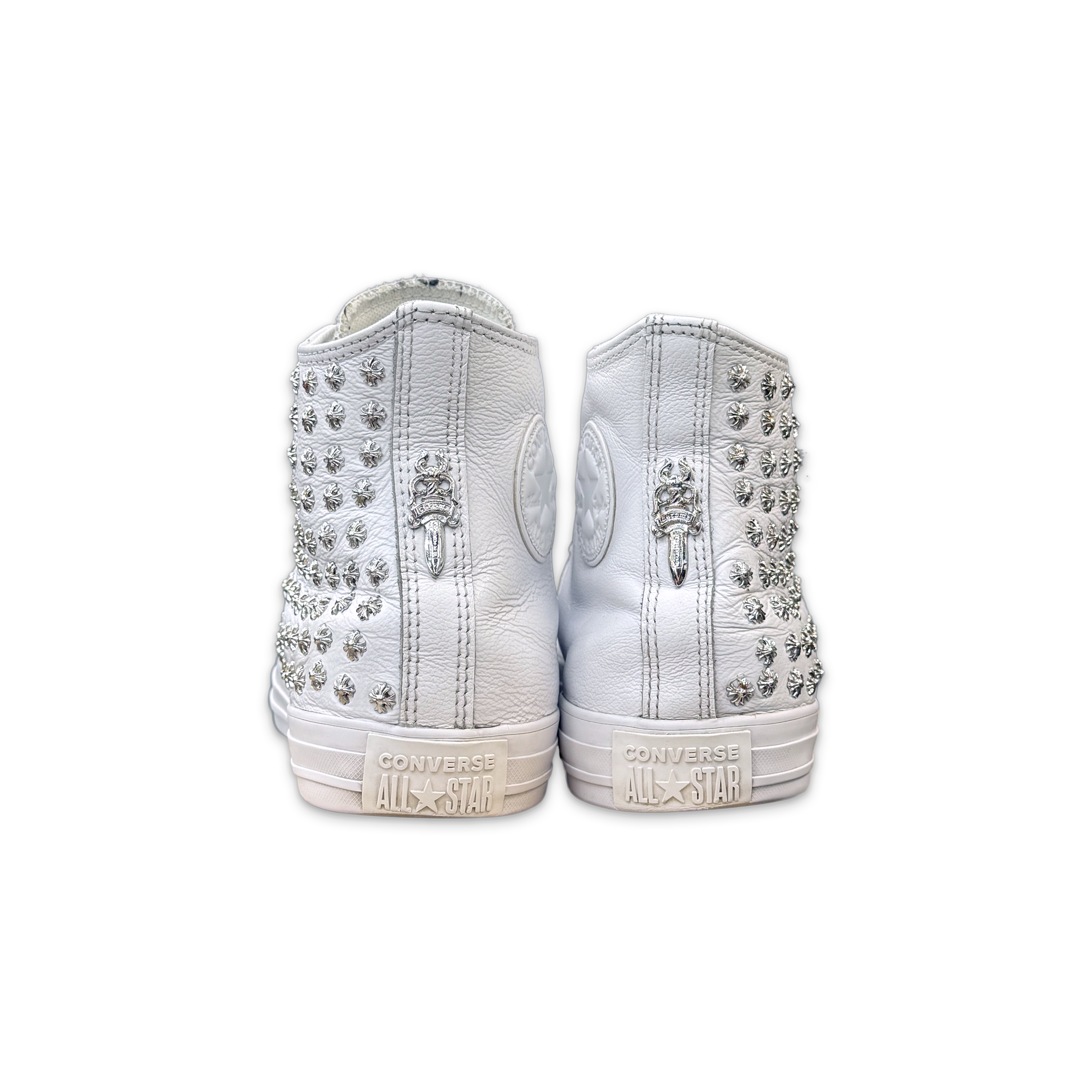 Chrome Hearts, Plus Cross Converse Chuck Taylor All Star Leather High Top "White"