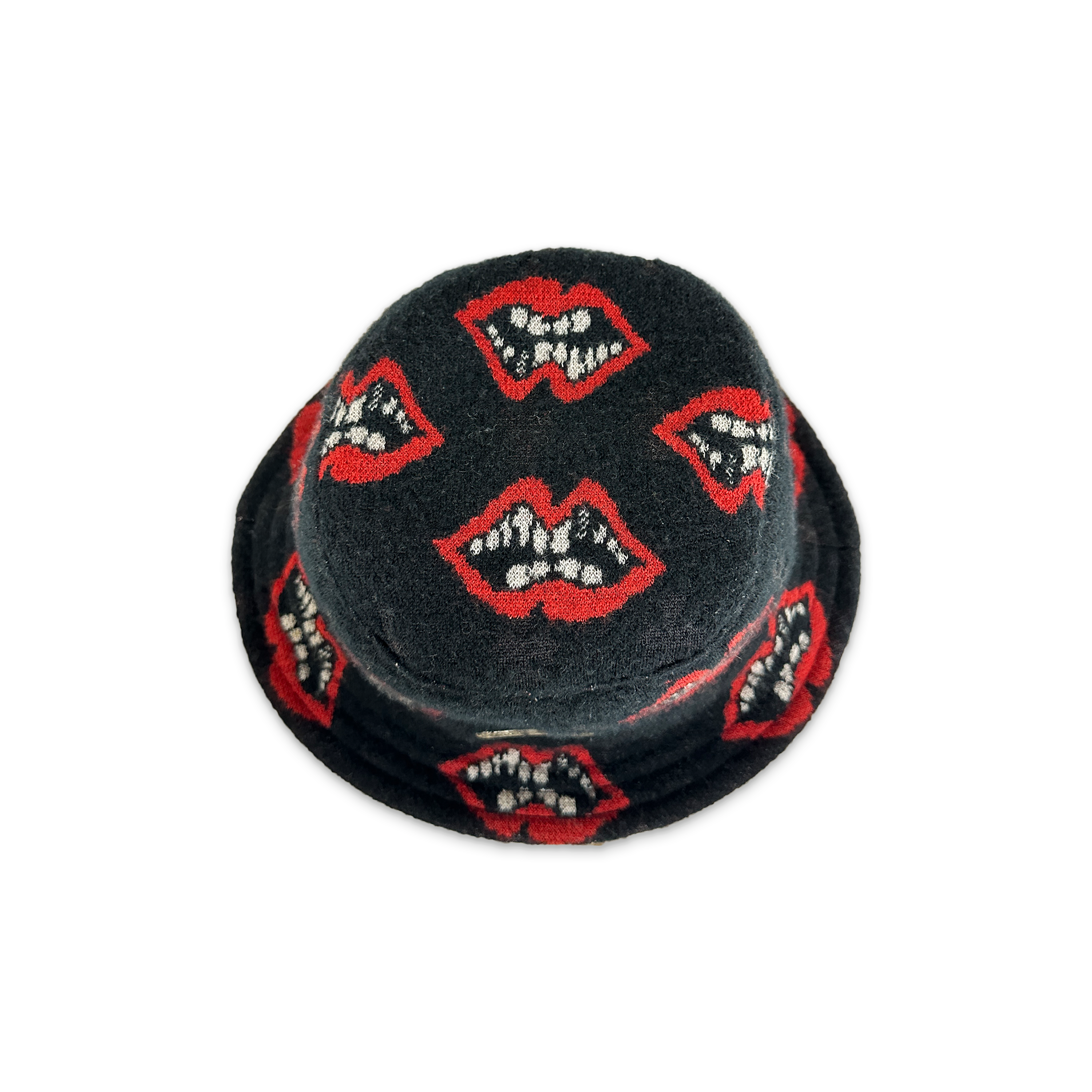 Chrome Hearts, Cashmere Matty Boy Chomper Bucket Hat "Black Red"