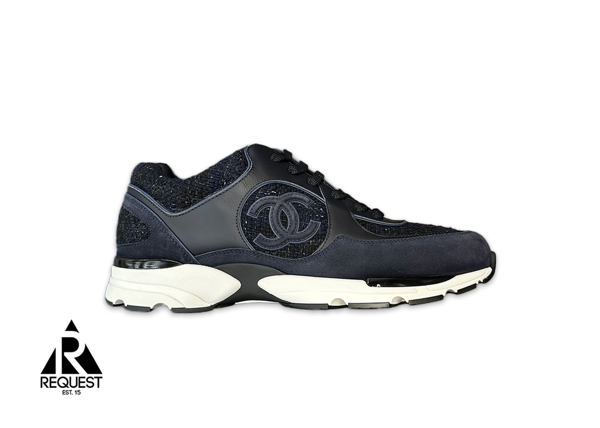 Request, Chanel CC Trainer Tweed Suede "Navy"