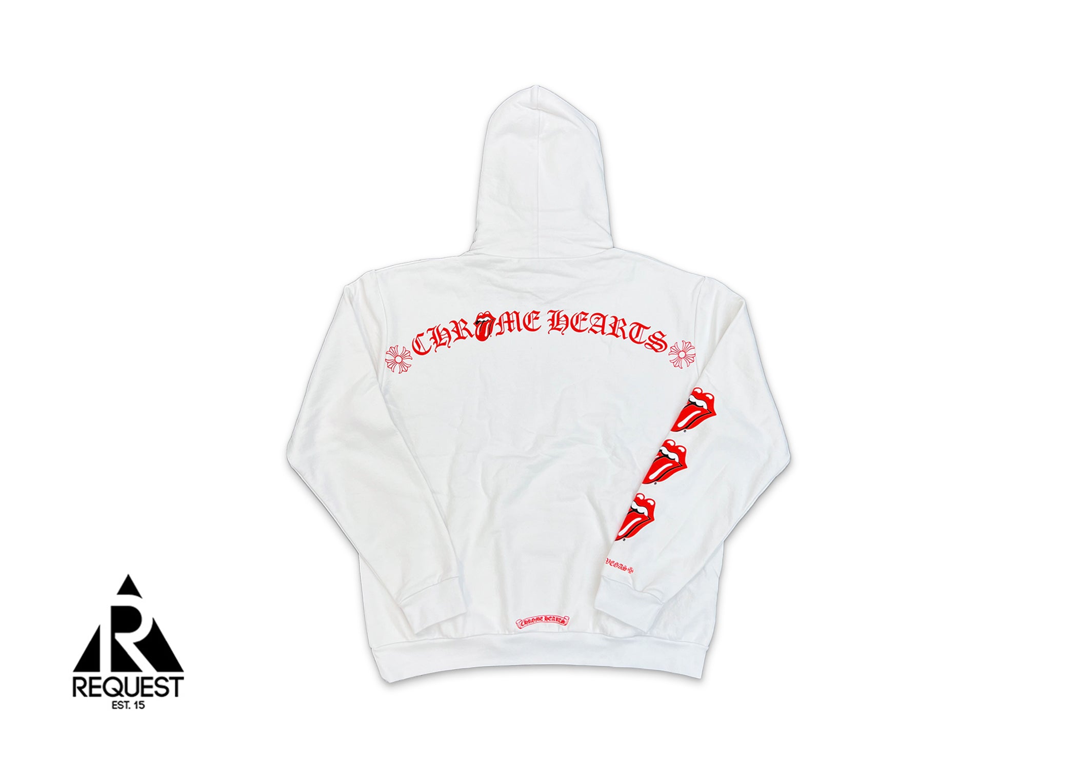 Chrome Hearts, Rolling Stones Lips Hoodie "White/Red"