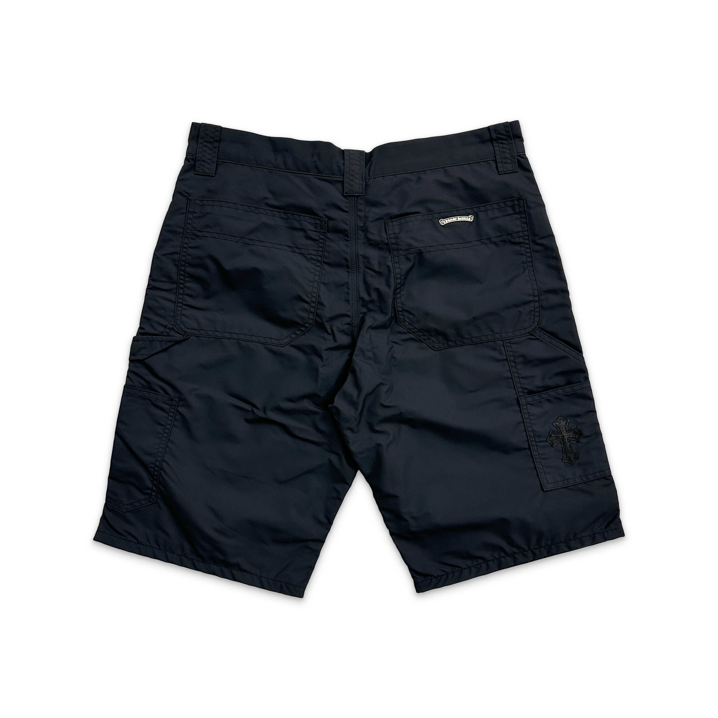 Chrome Hearts, Nylon Leather Knee Carpenter Shorts "Black"