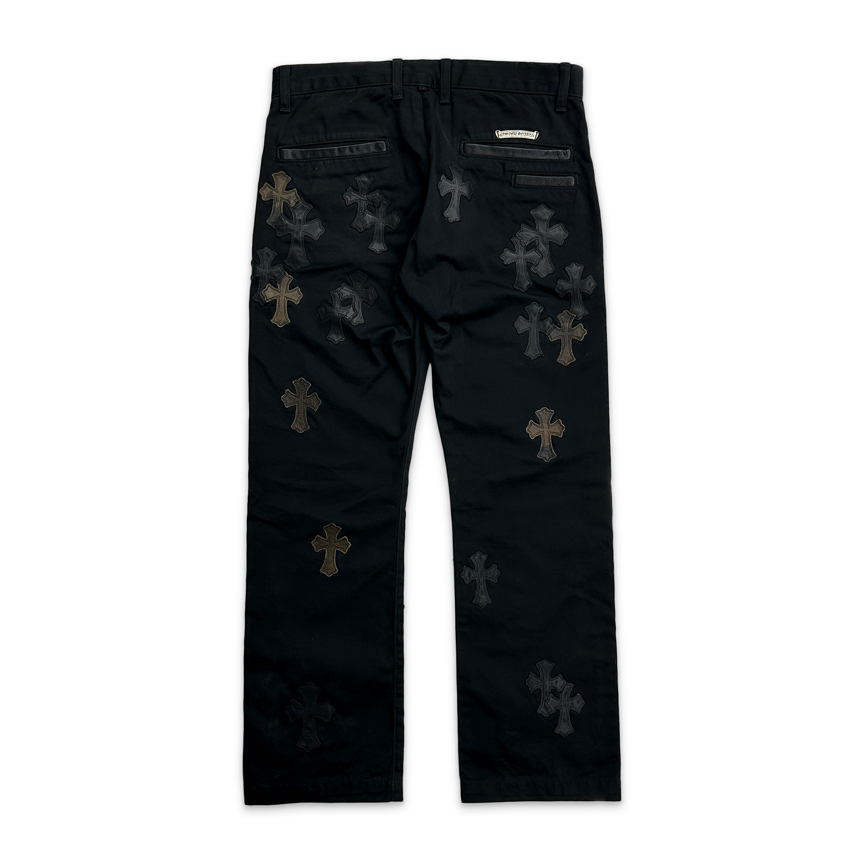 Chrome Hearts, Black Chino Pants "Black & Camouflage Crosses"