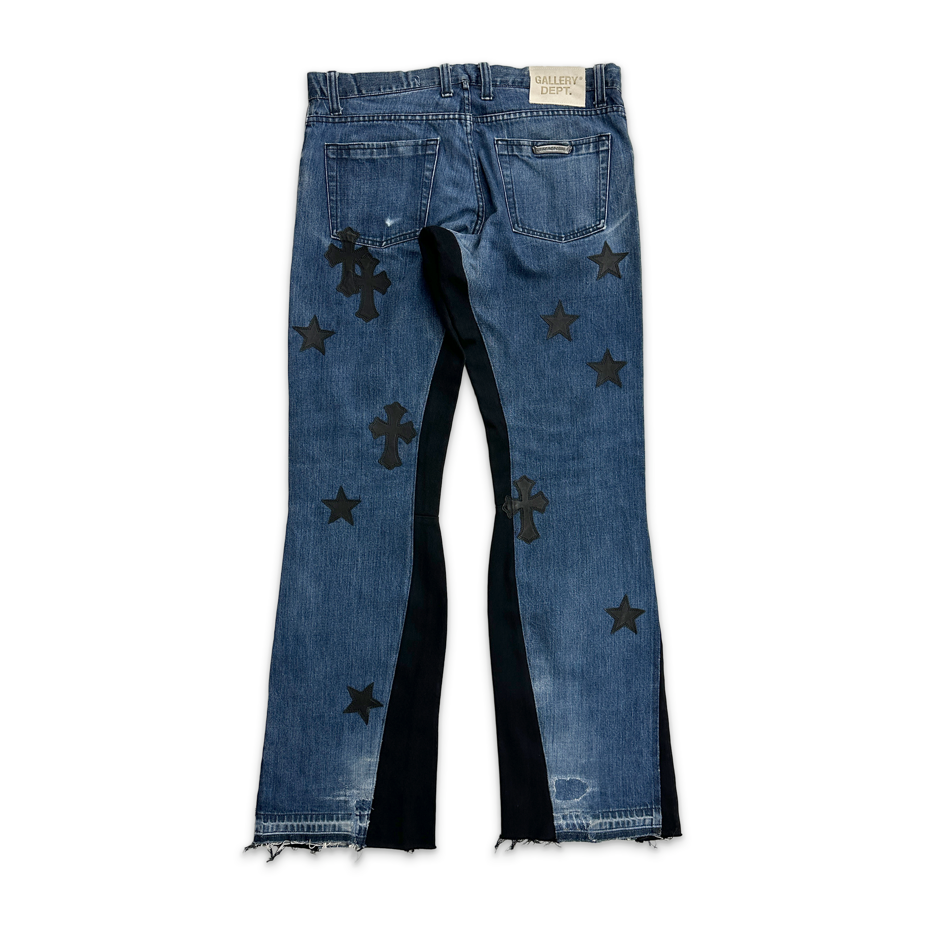 Chrome Hearts, X Gallery Dept. Flare Denim "Black Crosses & Stars"