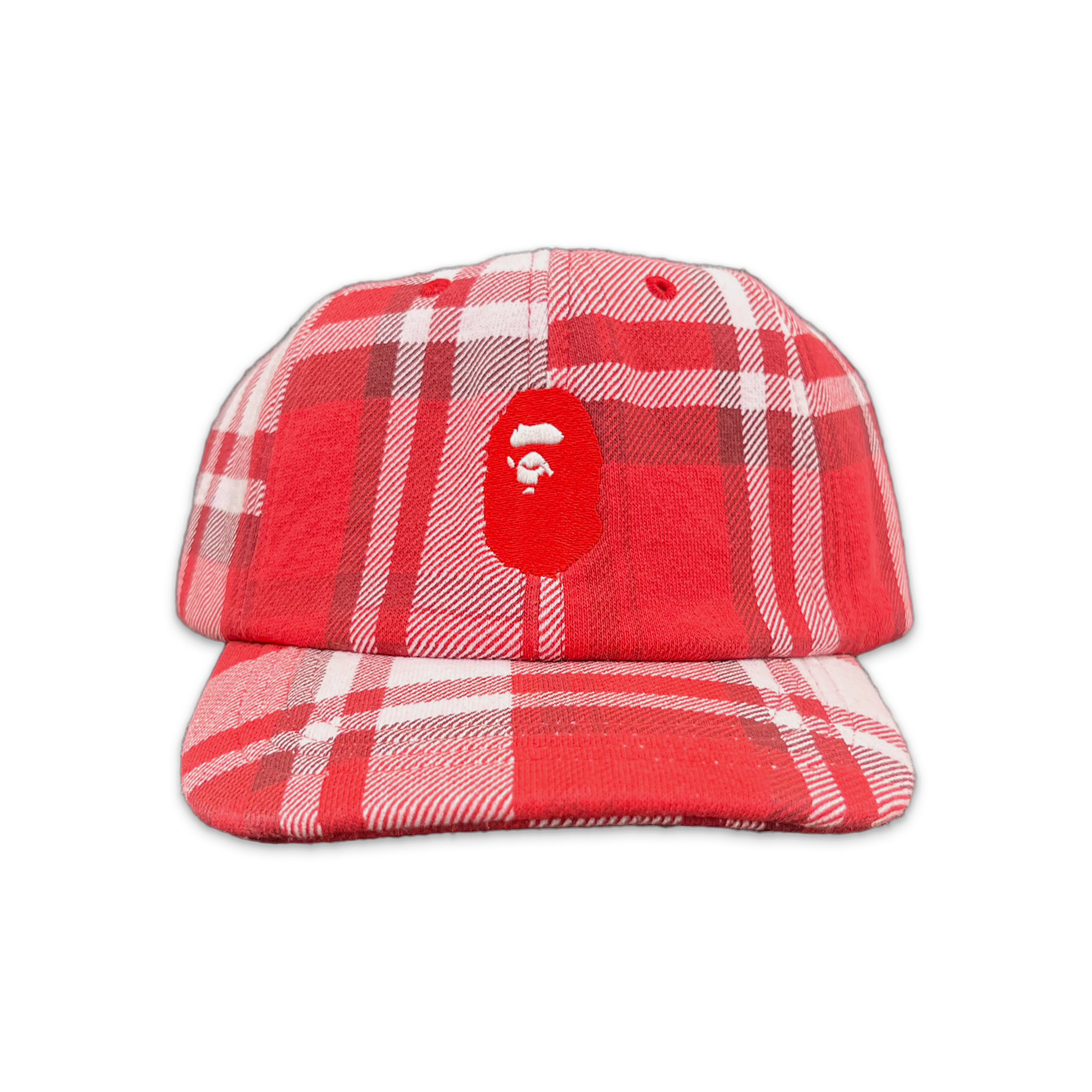 A Bathing Ape (BAPE), Check Gift Ape Head Cap “Red”