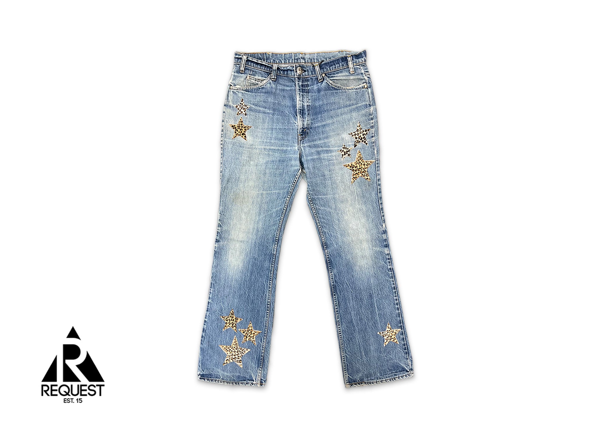 Chrome Hearts Light Wash Denim "Leopard Stars"