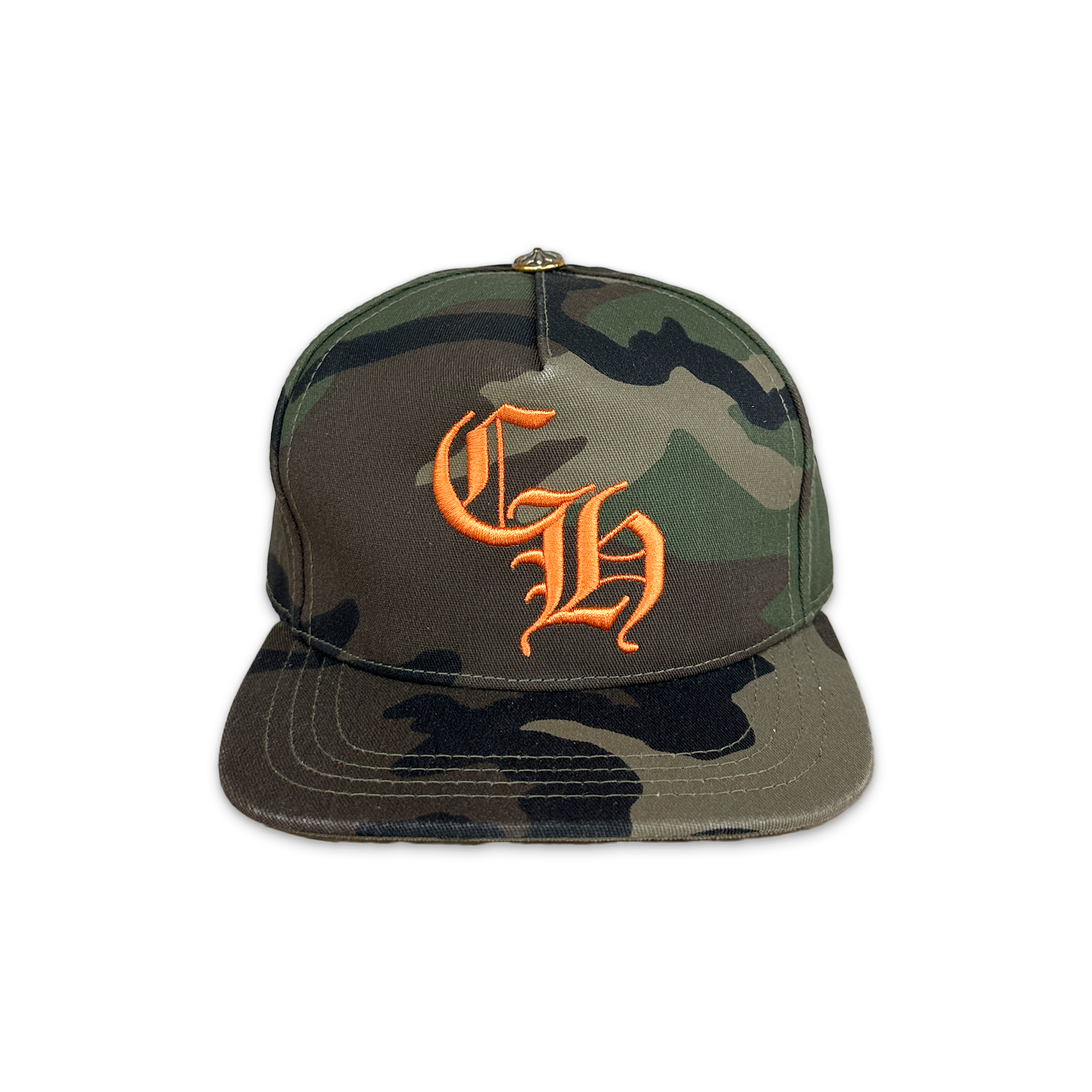 Baseball Snapback Hat "Camo/Orange"