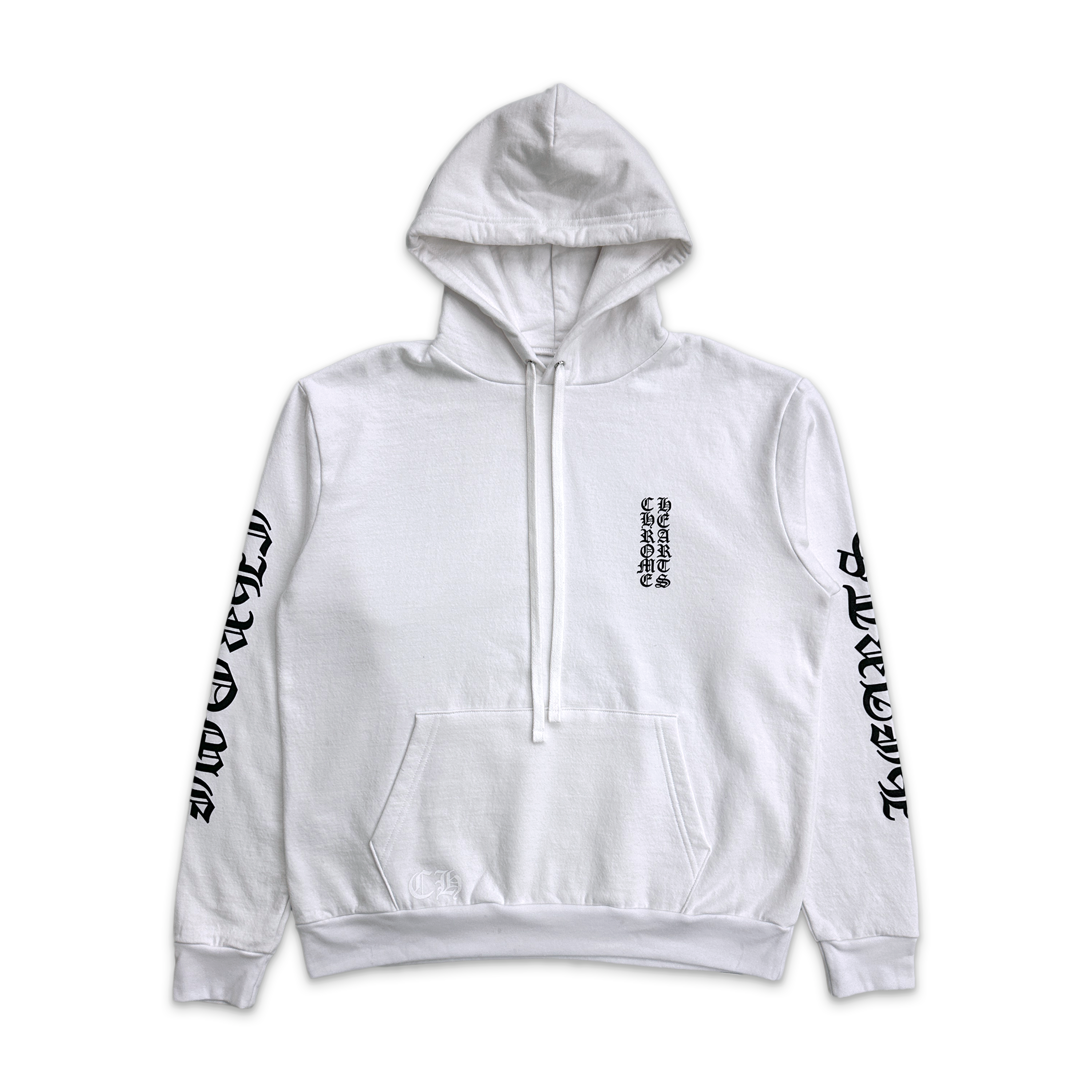 Chrome Hearts, Vertical Logo Hoodie "White"