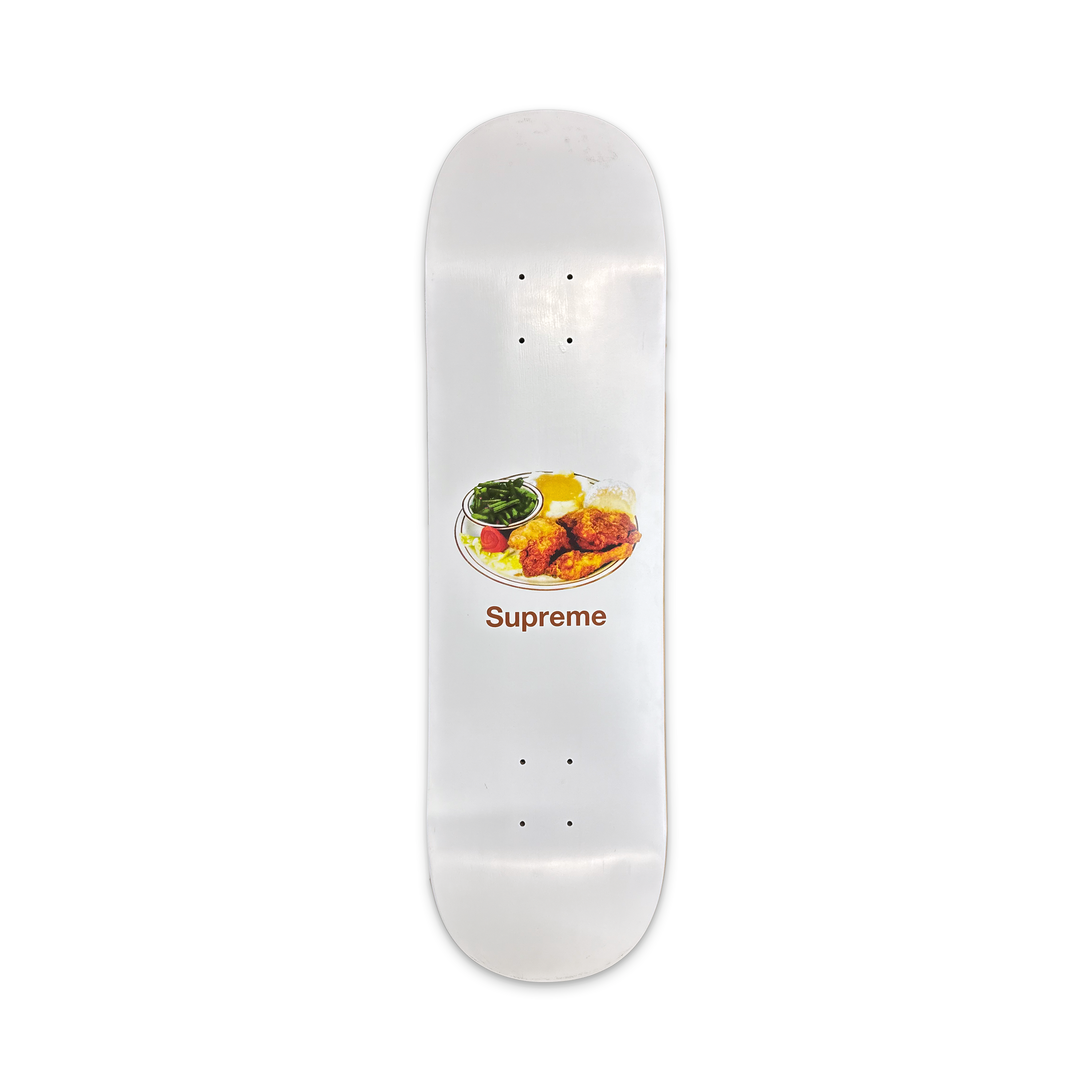 Supreme Chicken Dinner Skateboard Deck "White"