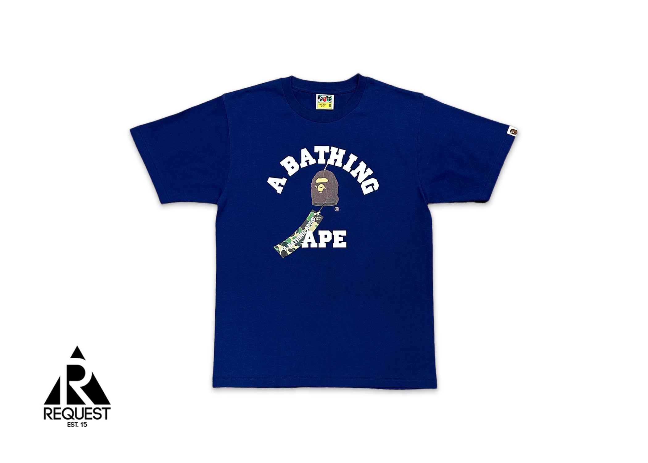 A Bathing Ape (BAPE), Wind Chime College Logo Tee "Navy"