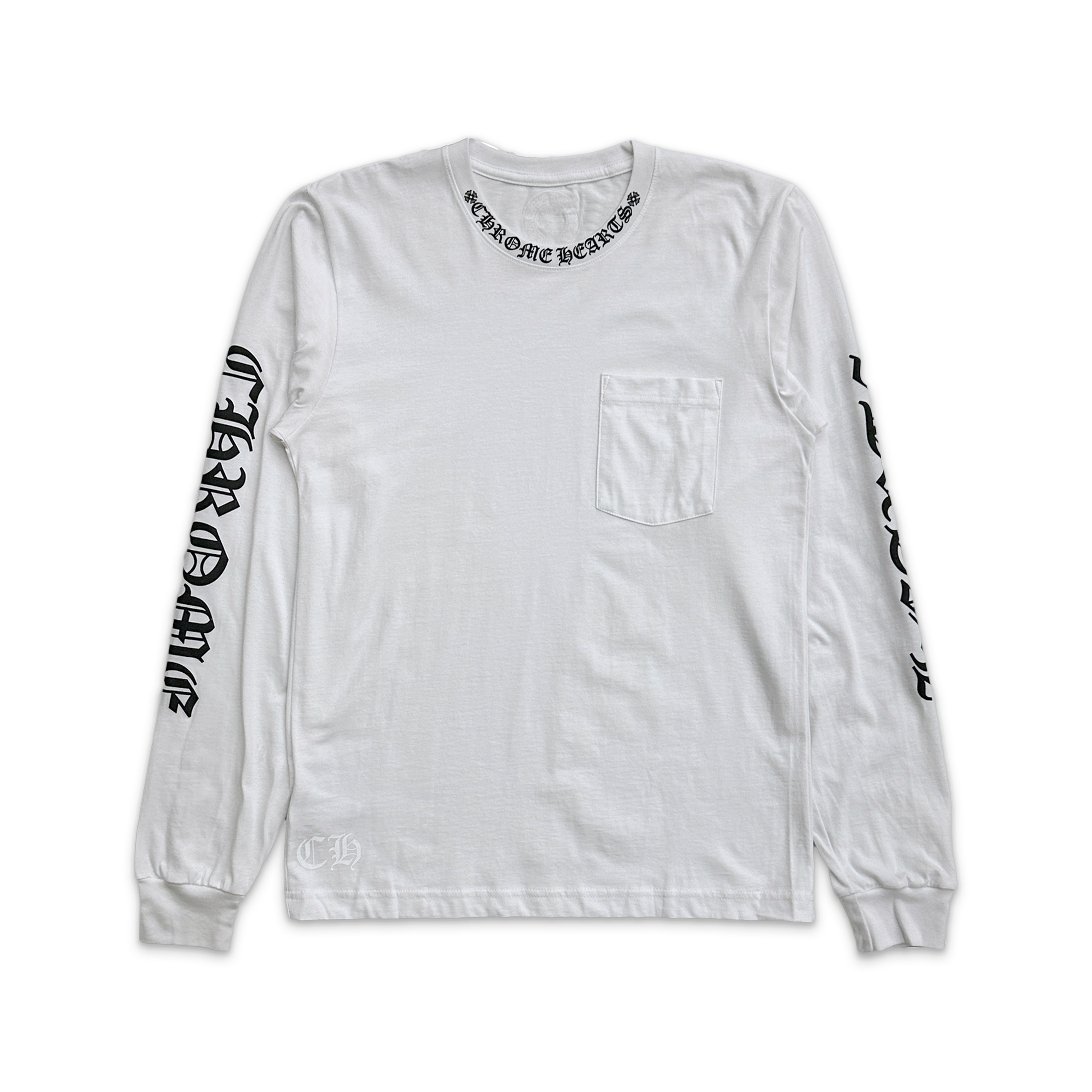 Chrome Hearts, Chrome Hearts Neck Logo L/S Tee "White"