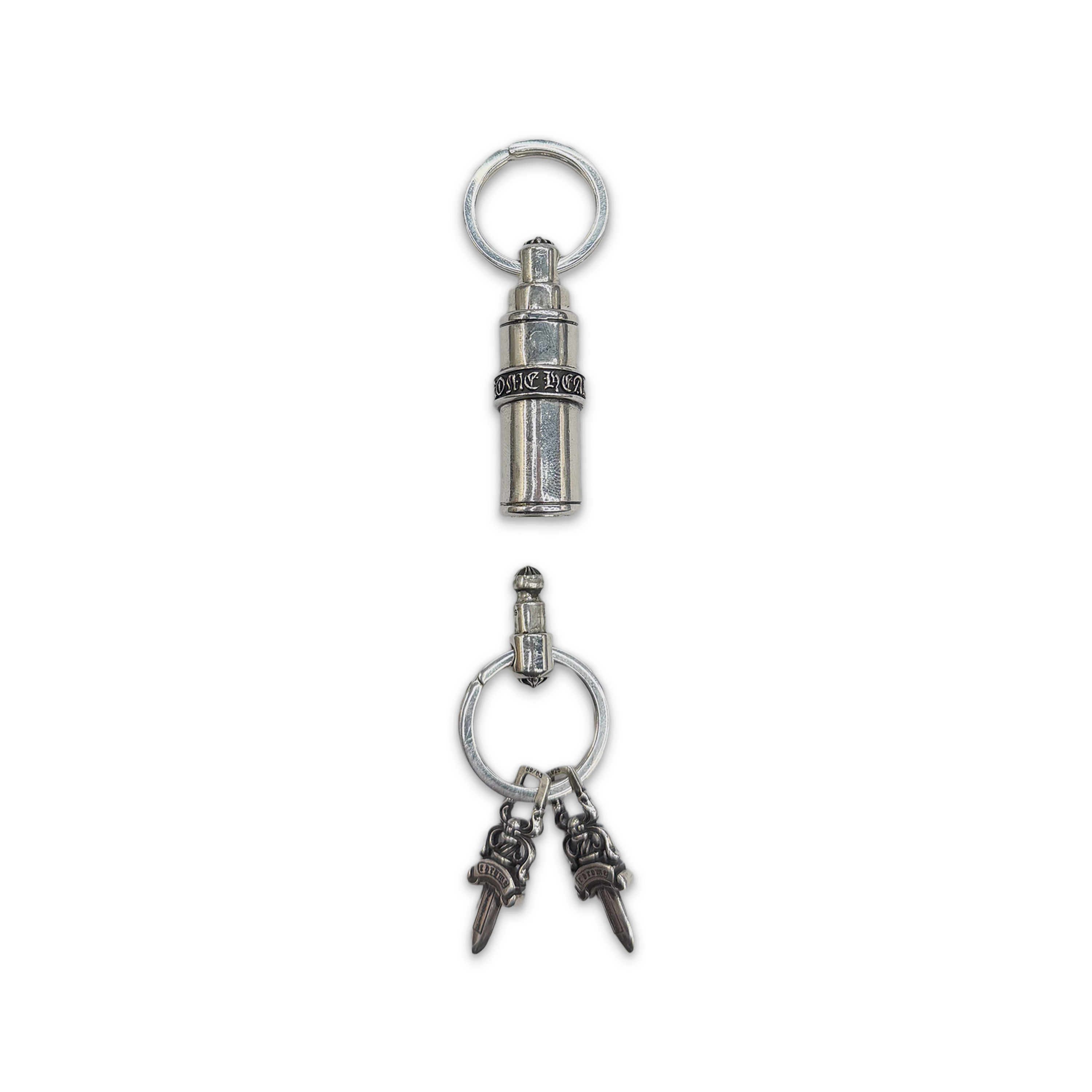 Valet Key Ring Keychain w/ 2 Dagger