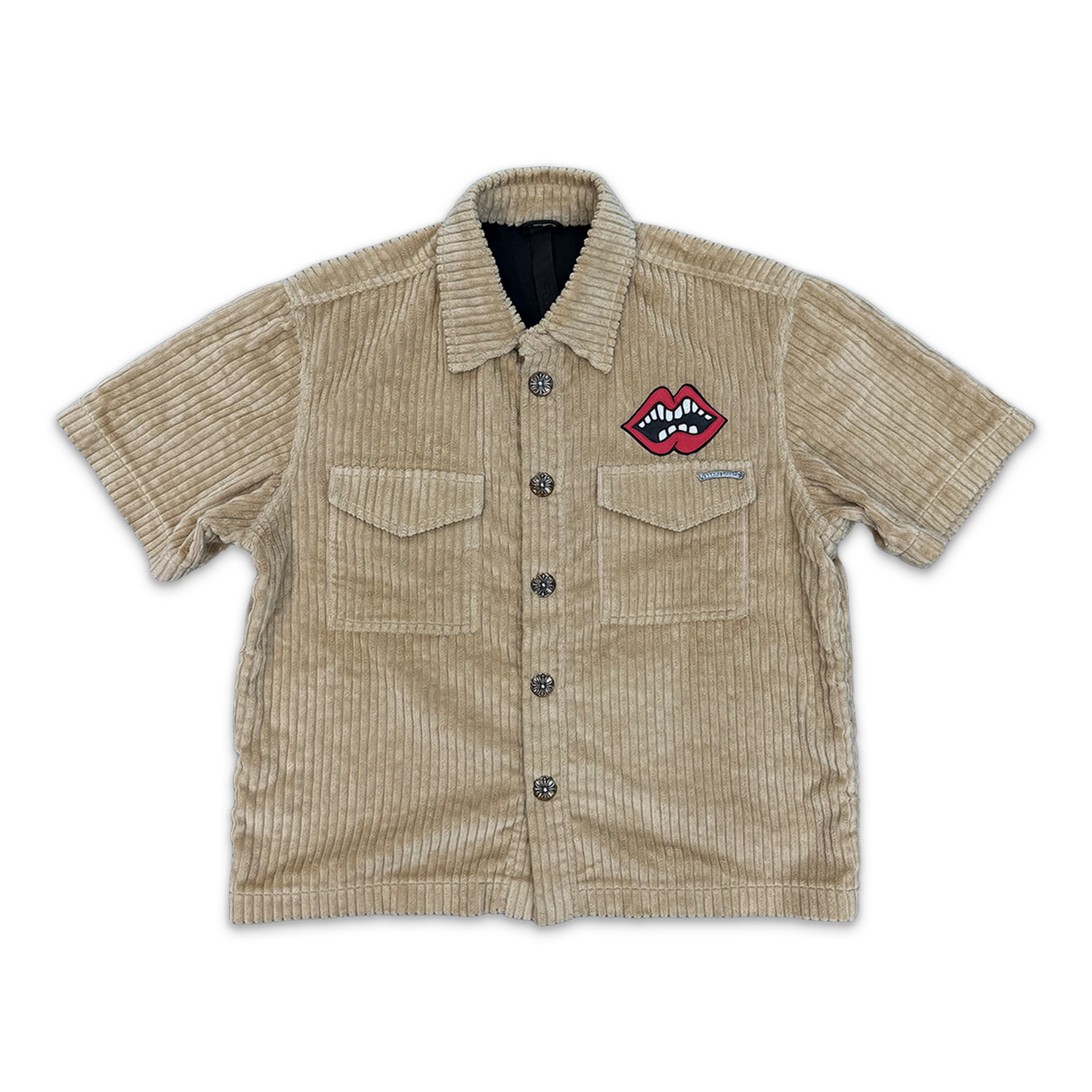 Chrome Hearts, Matty Boy Chomper Corduroy Button Up Shirt "Tan"