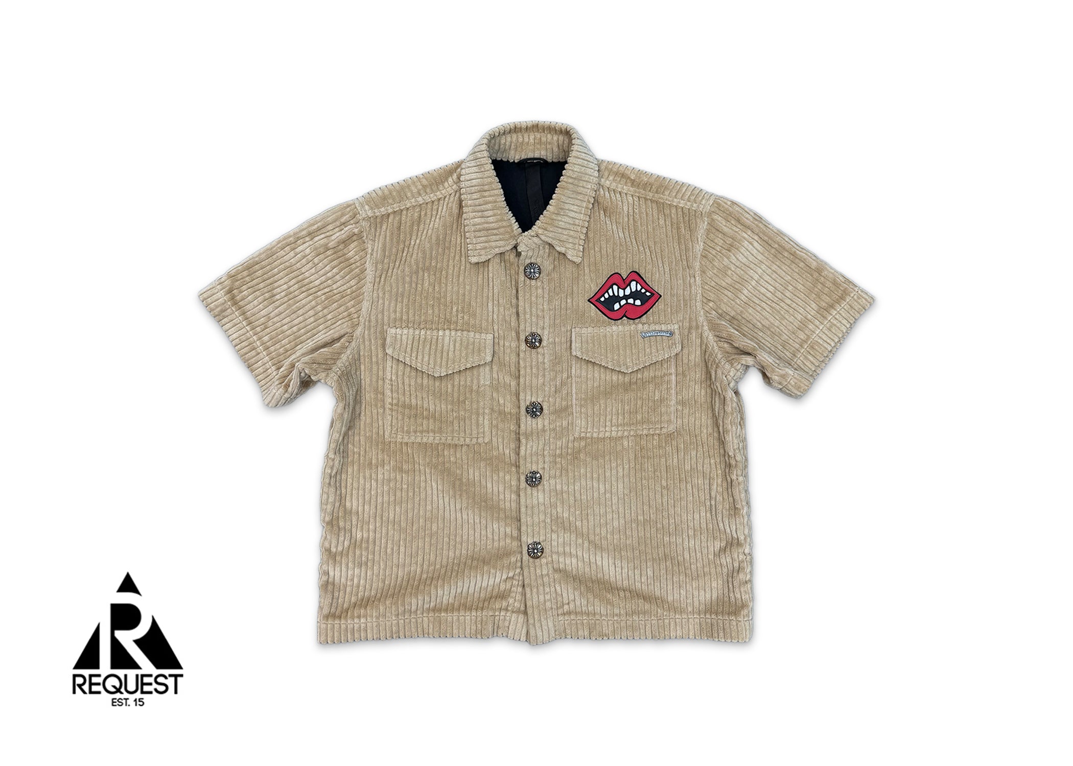 Chrome Hearts, Matty Boy Chomper Corduroy Button Up Shirt "Tan"