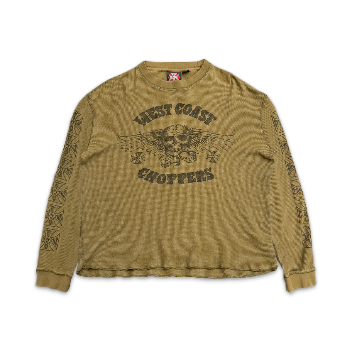 Vintage, West Coast Choppers Thermal L/S Tee "Olive"