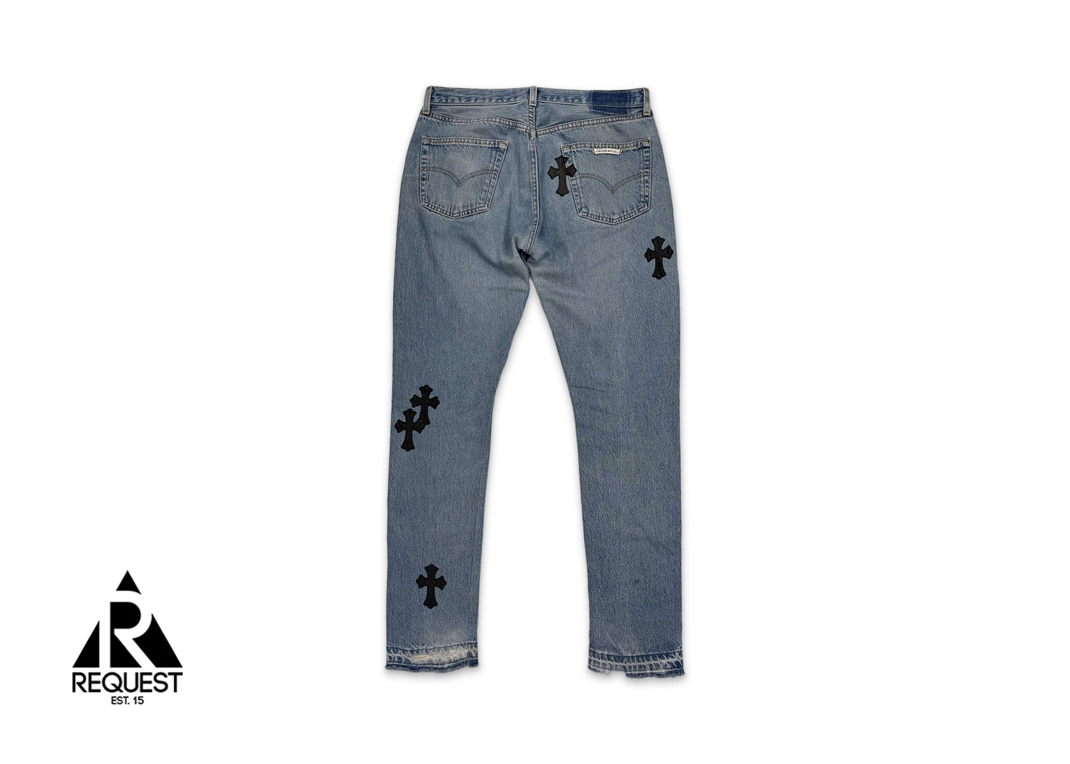 Chrome Hearts, Light Wash Levi's Denim "Black Crosses"