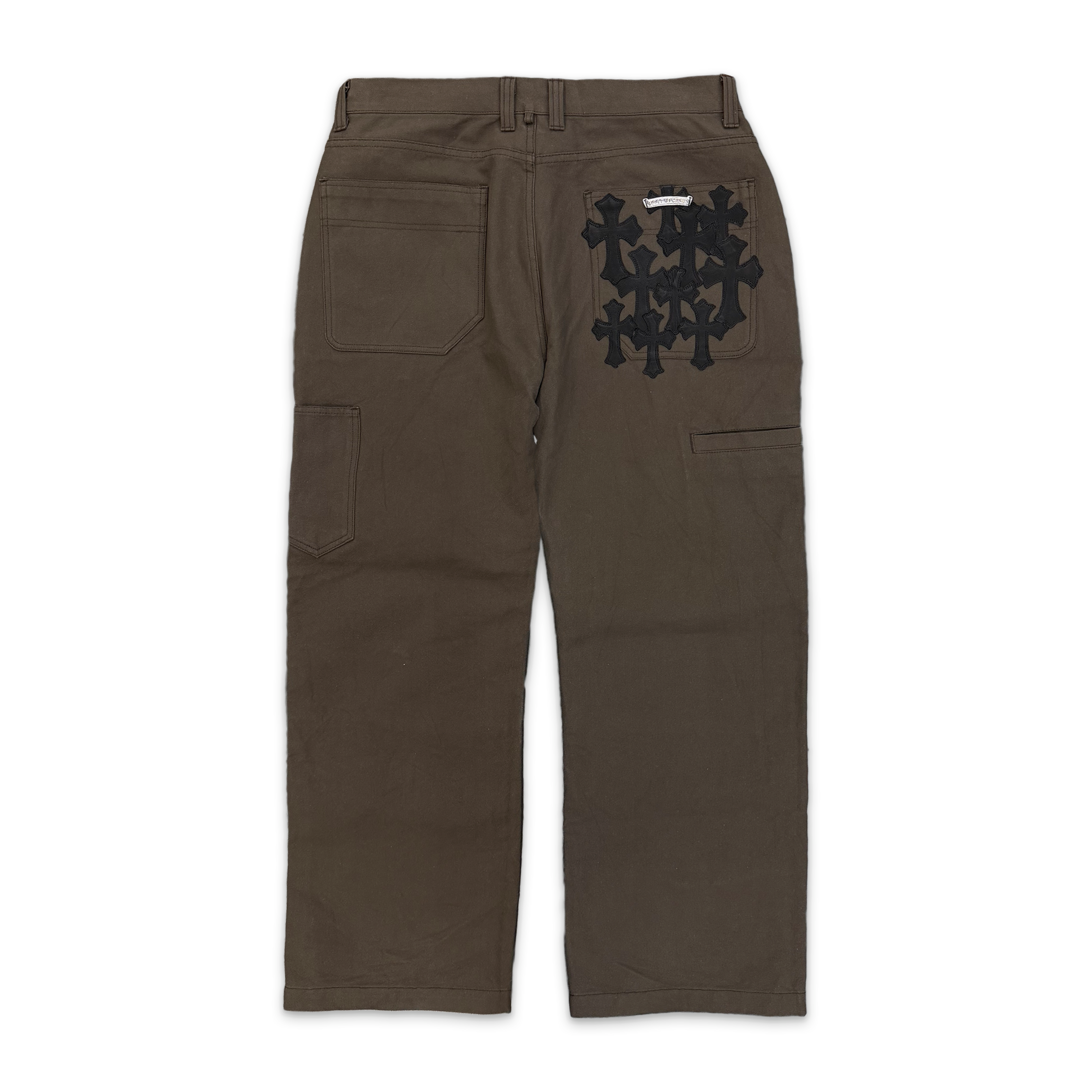 Chrome Hearts, 10 Cross Patch Double Knee Work Pants "Brown"