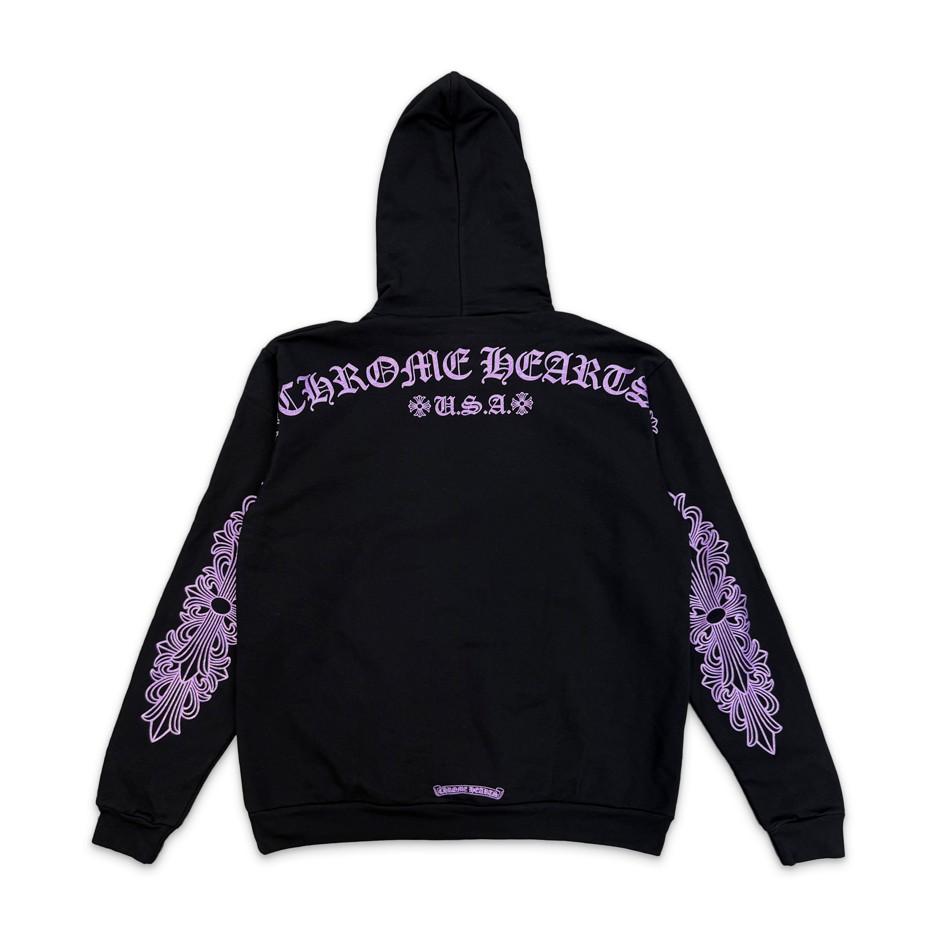 Chrome Hearts, Friends & Family Floral Hoodie "Black Purple Glitter"