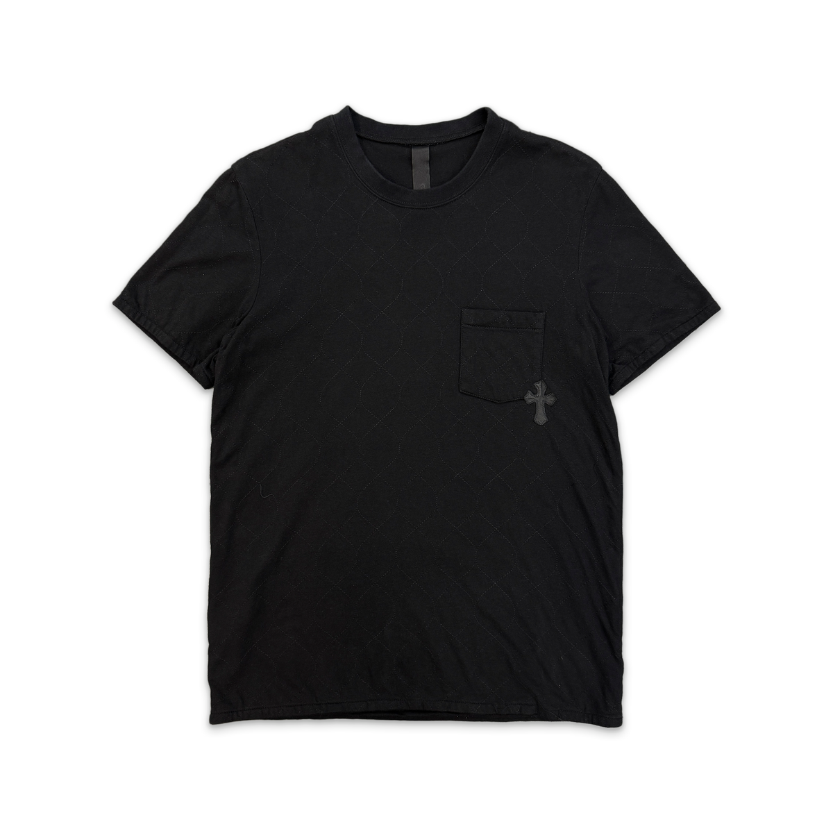 Quilted Double Layer Cross Patch Tee "Black"