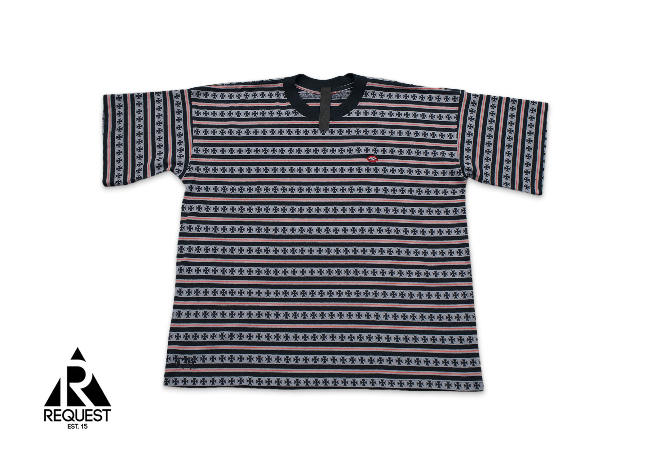 Chrome Hearts Matty Boy Cross Logo Stripe Tee "Black/Grey"