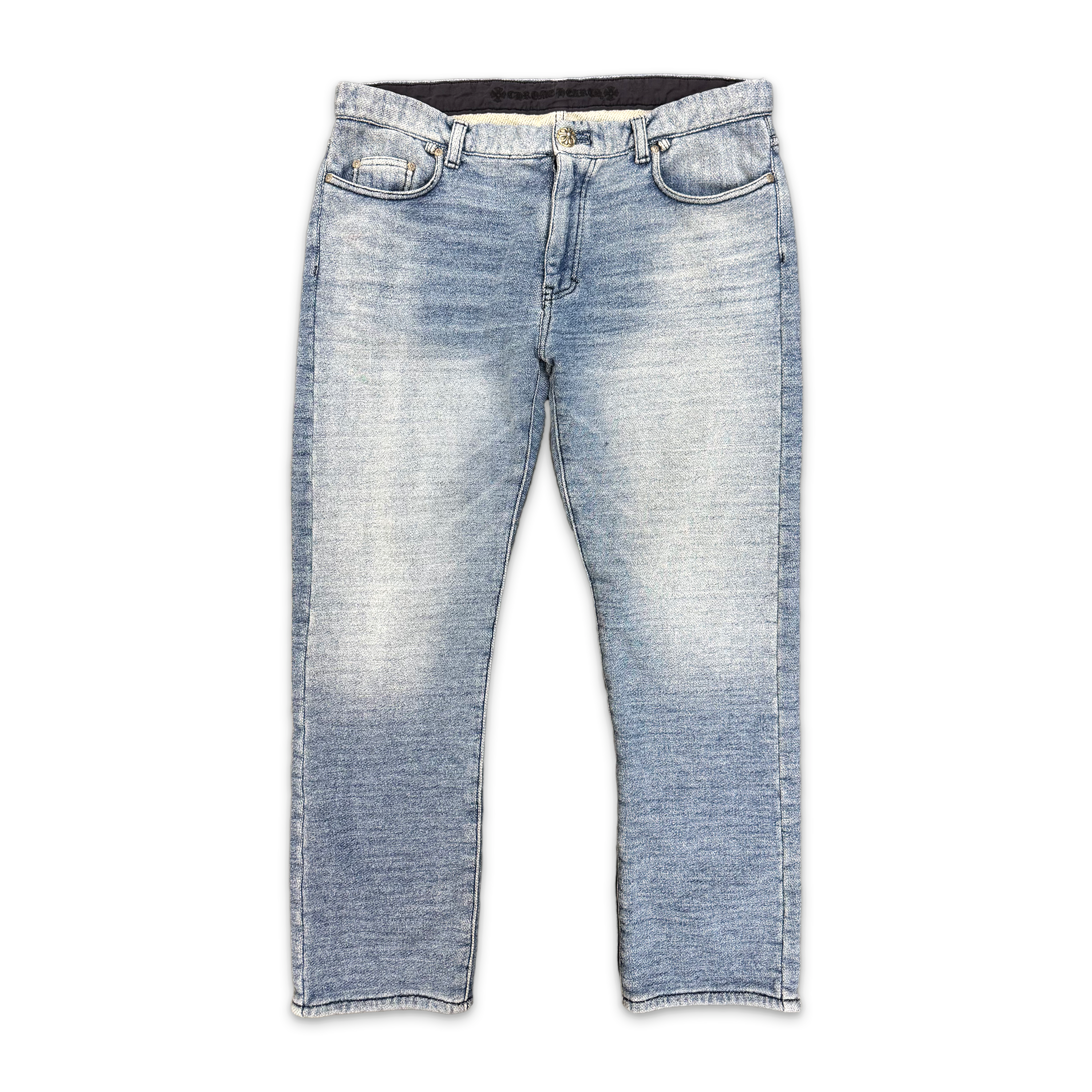 Chrome Hearts, Heavy Knit Denim Sweatpants "Light Wash"