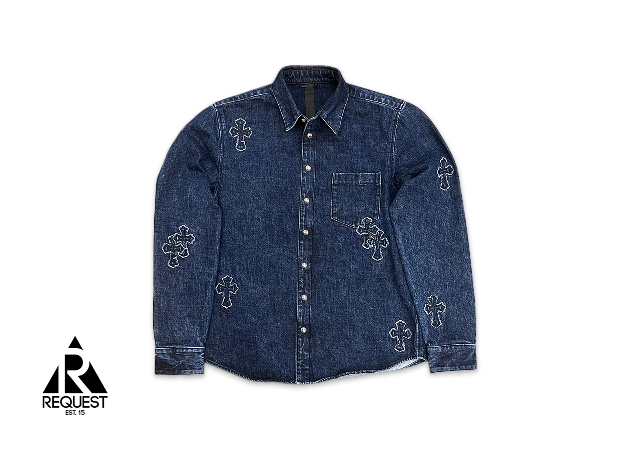 Chrome Hearts Denim Button Up Jacket "Denim Crosses"